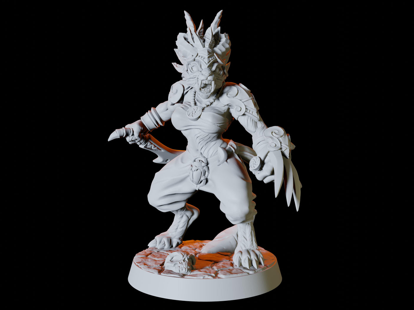 Tabaxi Army - Six Soldiers Miniature for Dungeons and Dragons, Pathfinder or other TTRPGs