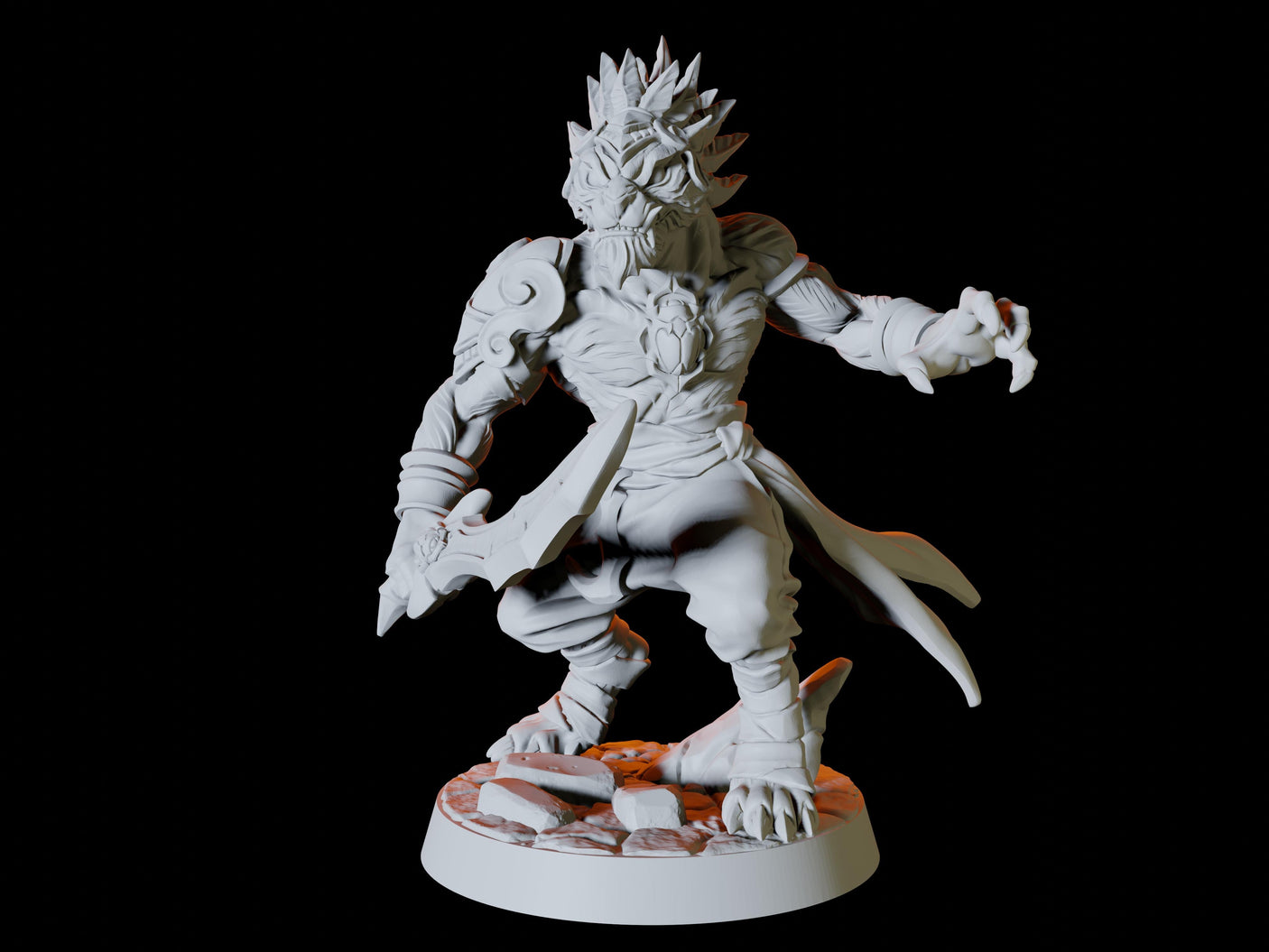 Tabaxi Army - Six Soldiers Miniature for Dungeons and Dragons, Pathfinder or other TTRPGs