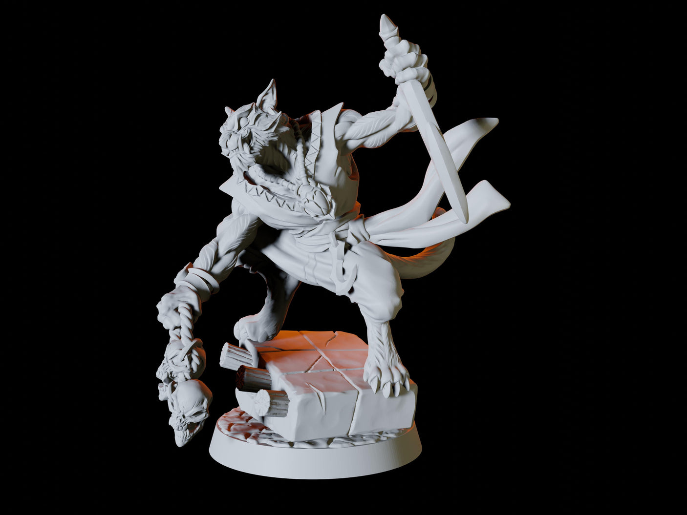 Tabaxi Army - Six Soldiers Miniature for Dungeons and Dragons, Pathfinder or other TTRPGs