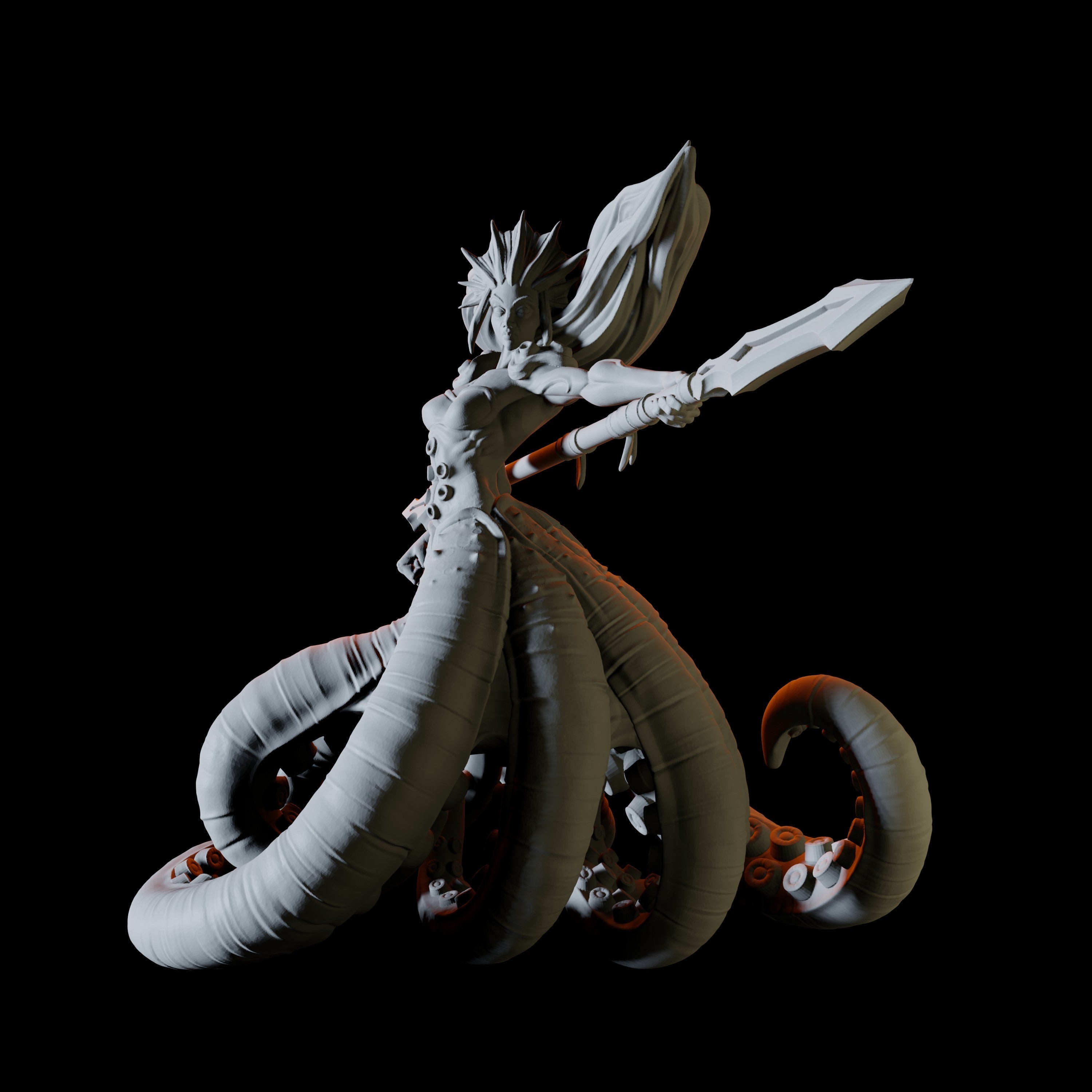Tentacle Merfolk Miniature for Dungeons and Dragons - Myth Forged