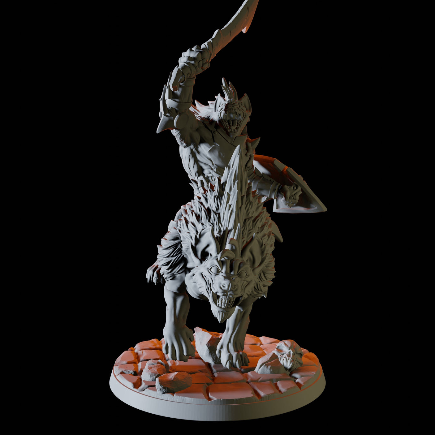 Three Gnoll Hyena Riders Miniature for Dungeons and Dragons, Pathfinder or other TTRPGs