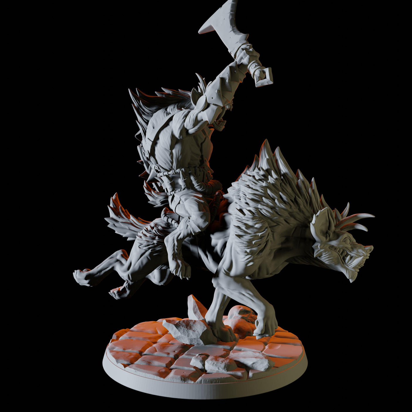 Three Gnoll Hyena Riders Miniature for Dungeons and Dragons, Pathfinder or other TTRPGs