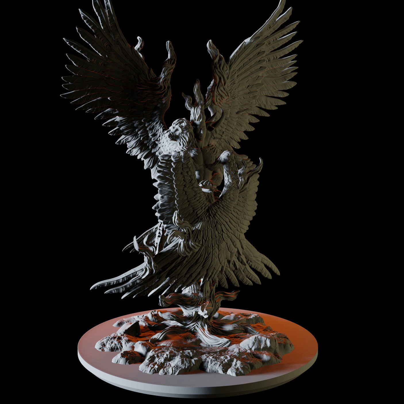 Three Headed Celestial Miniature for Dungeons and Dragons, Pathfinder or other TTRPGs