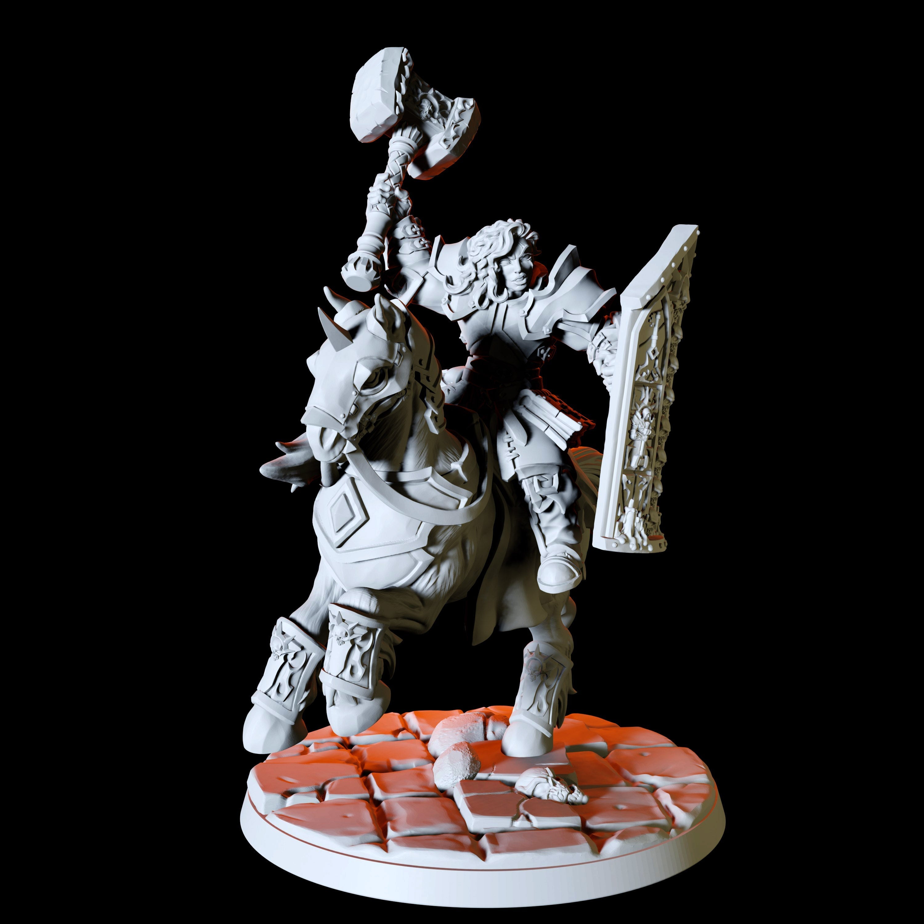 Three Mounted Paladin Knight Miniatures for Dungeons and Dragons - Myth Forged
