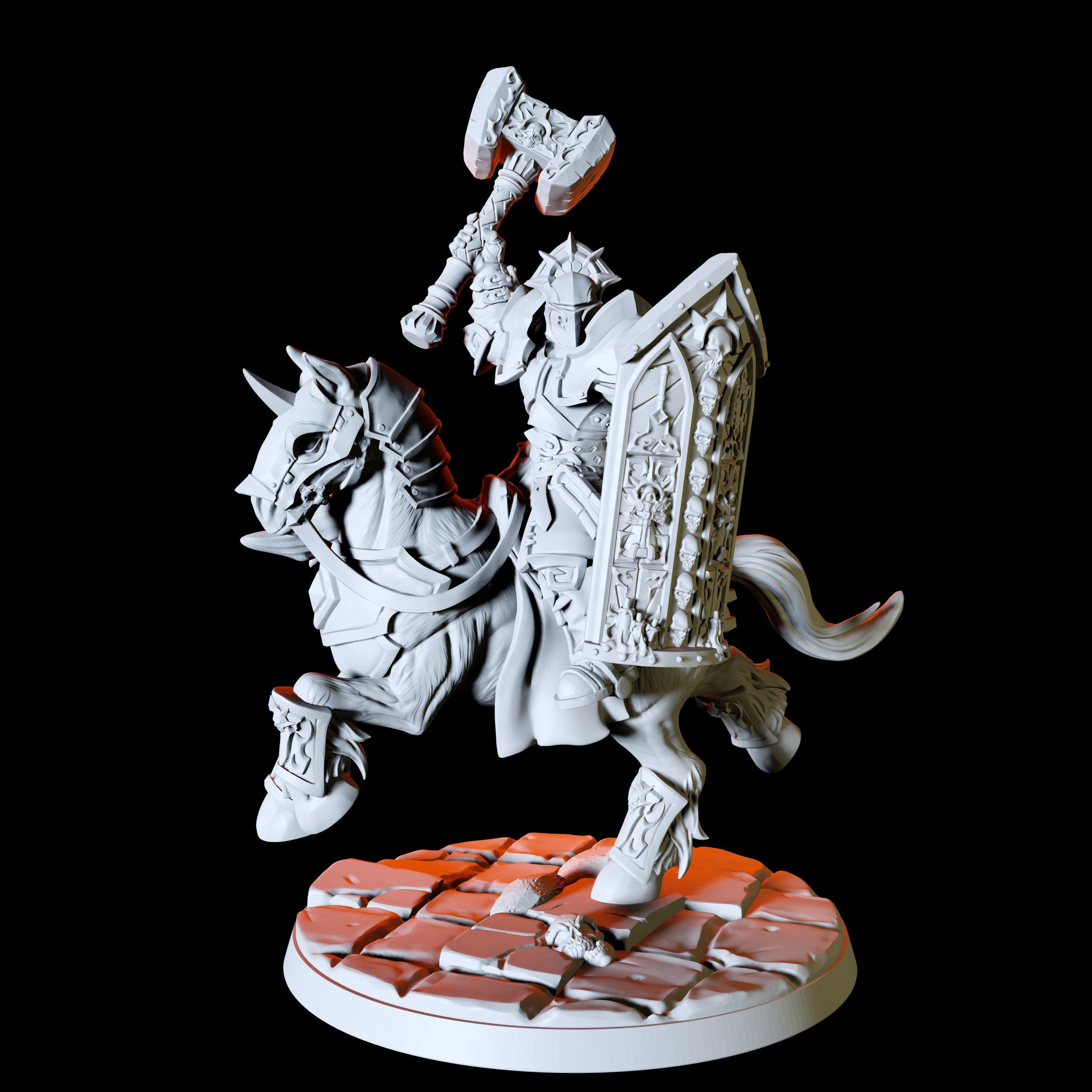 Three Mounted Paladin Knight Miniatures for Dungeons and Dragons - Myth Forged