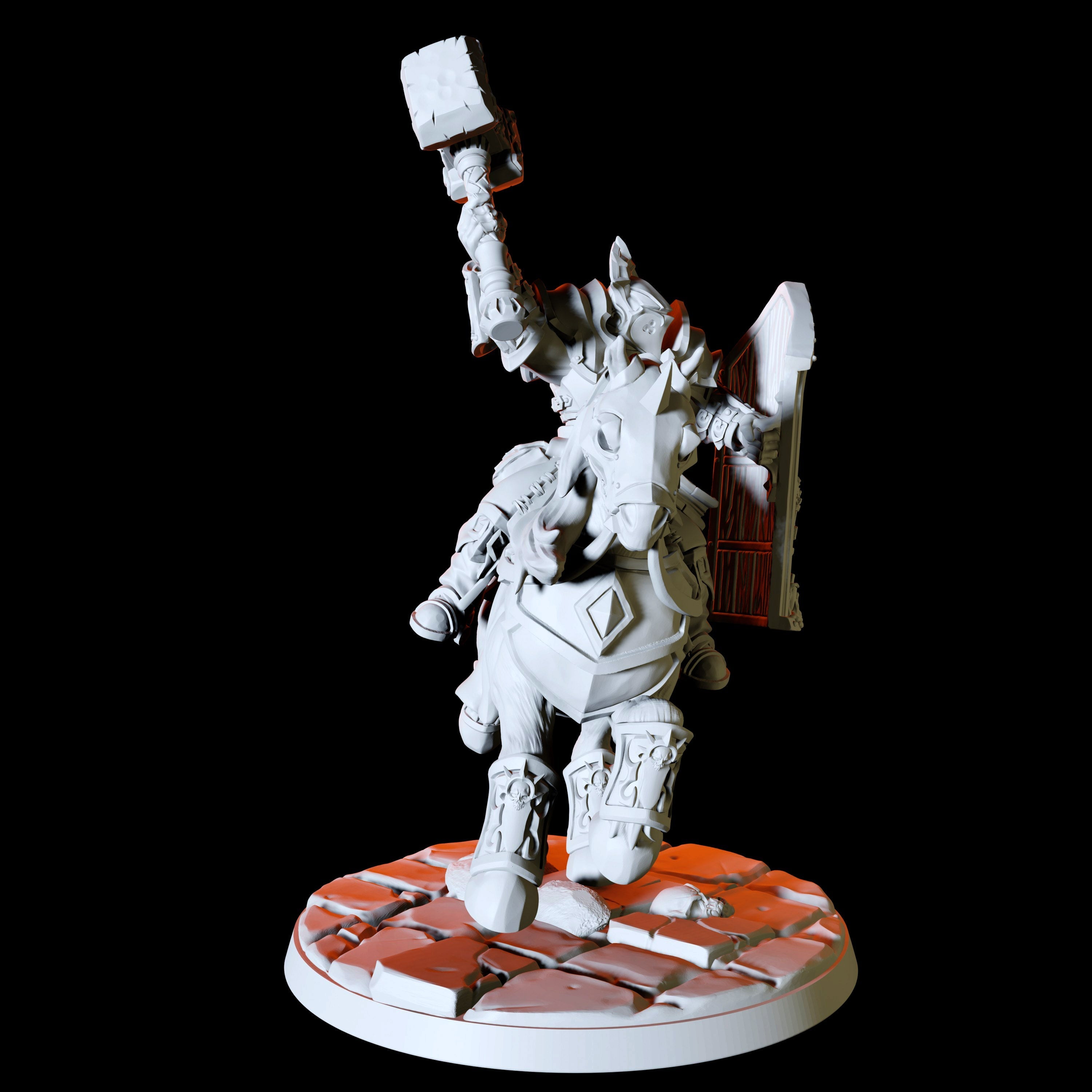 Three Mounted Paladin Knight Miniatures for Dungeons and Dragons - Myth Forged