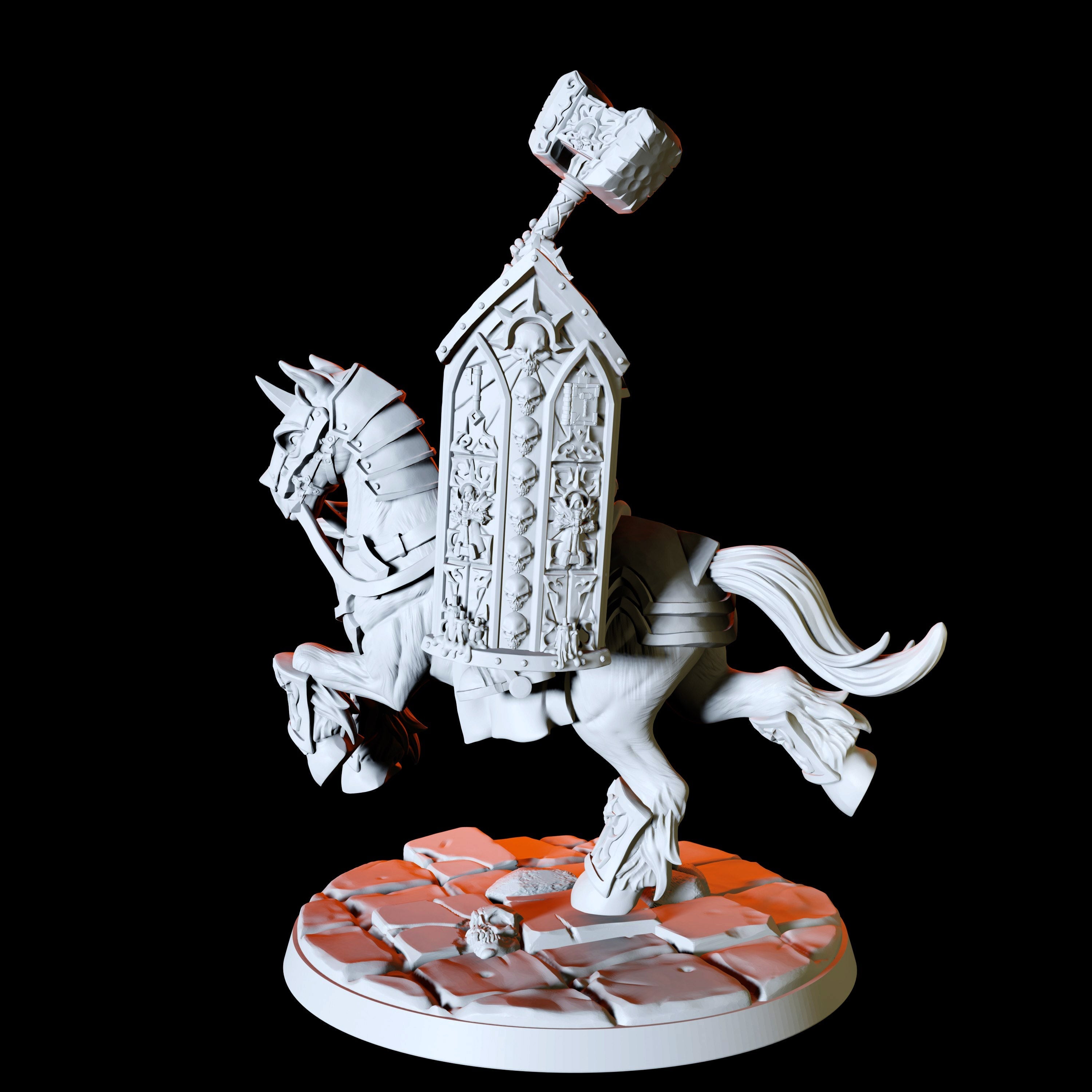 Three Mounted Paladin Knight Miniatures for Dungeons and Dragons - Myth Forged