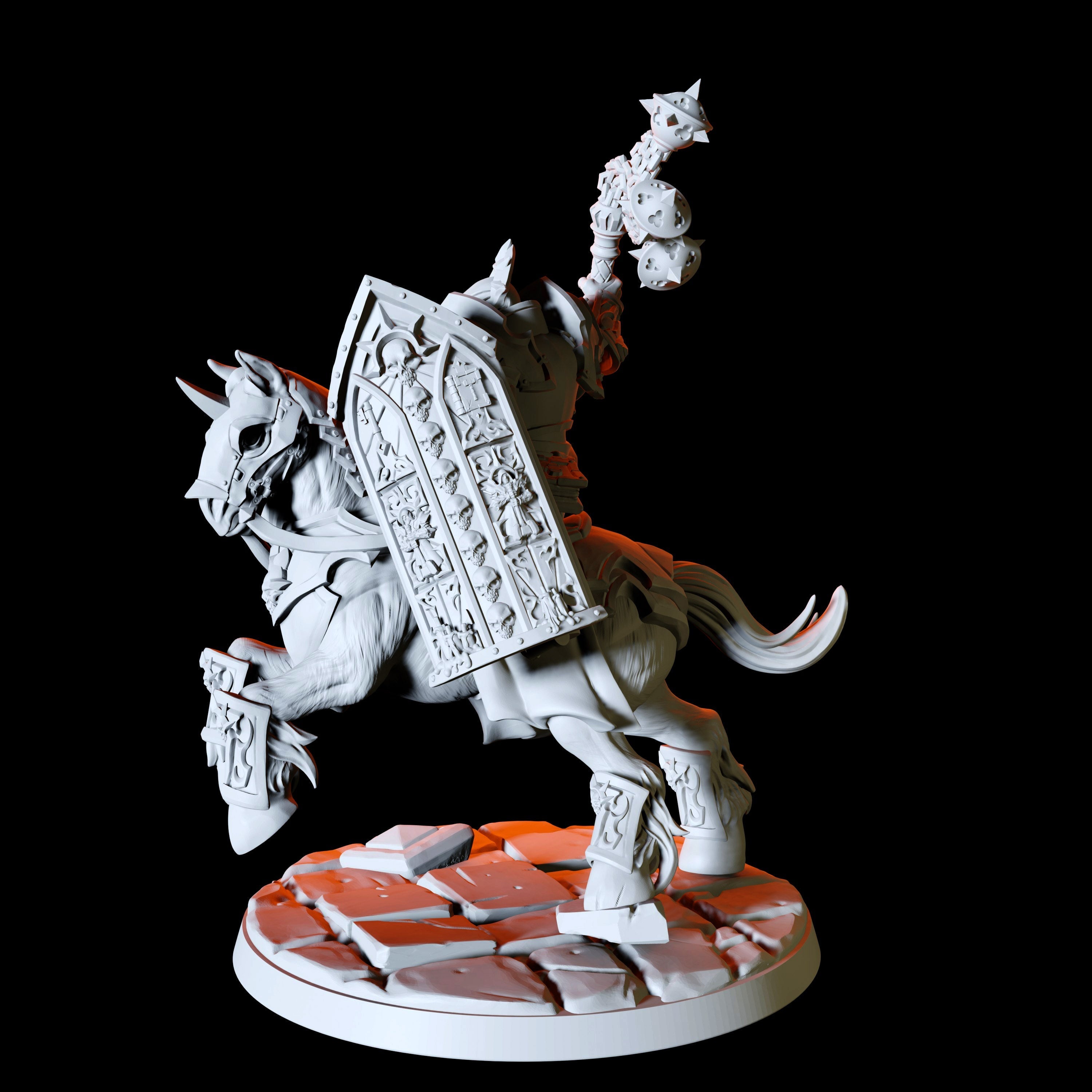 Three Mounted Paladin Knight Miniatures for Dungeons and Dragons - Myth Forged