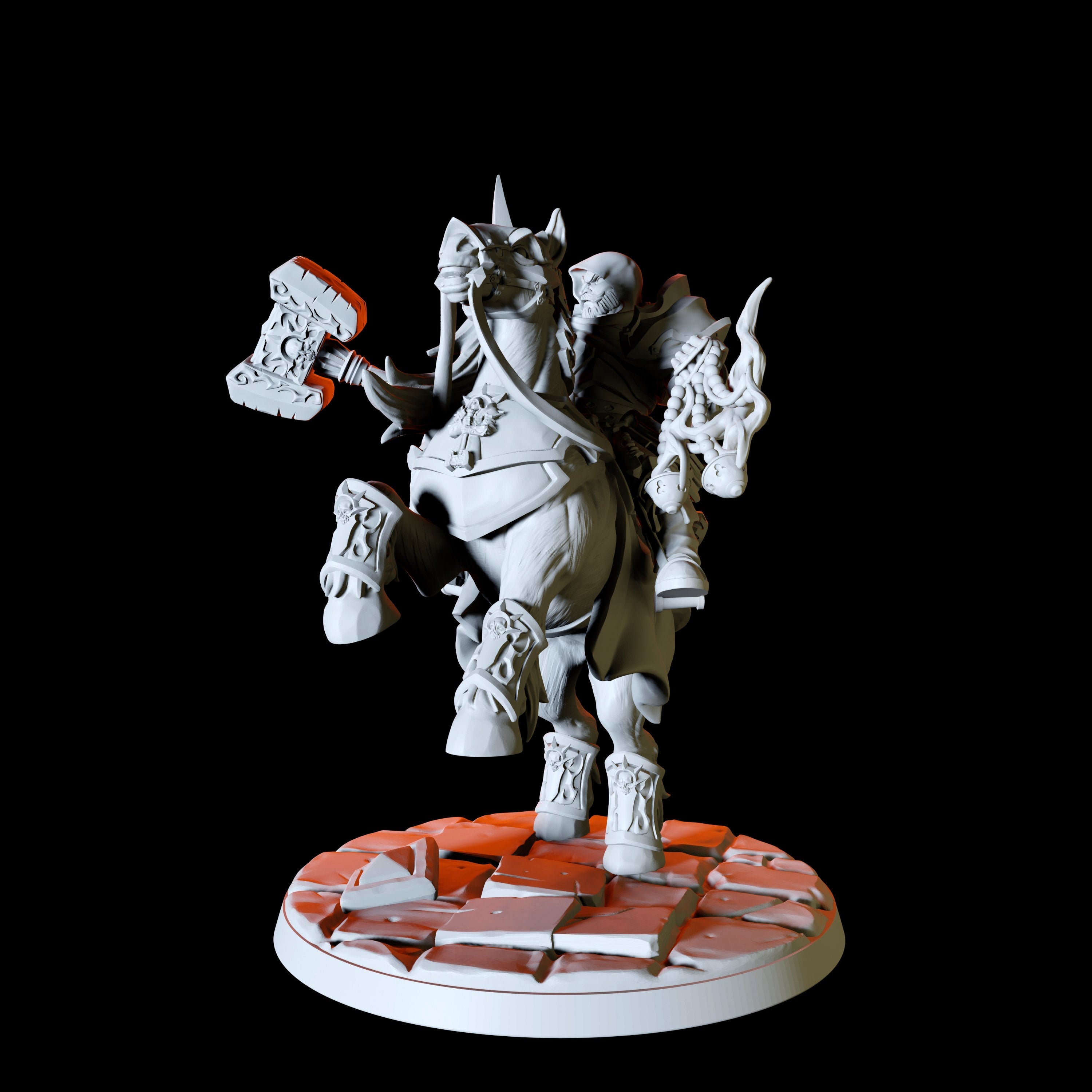 Three Mounted Paladin Knight Miniatures for Dungeons and Dragons - Myth Forged