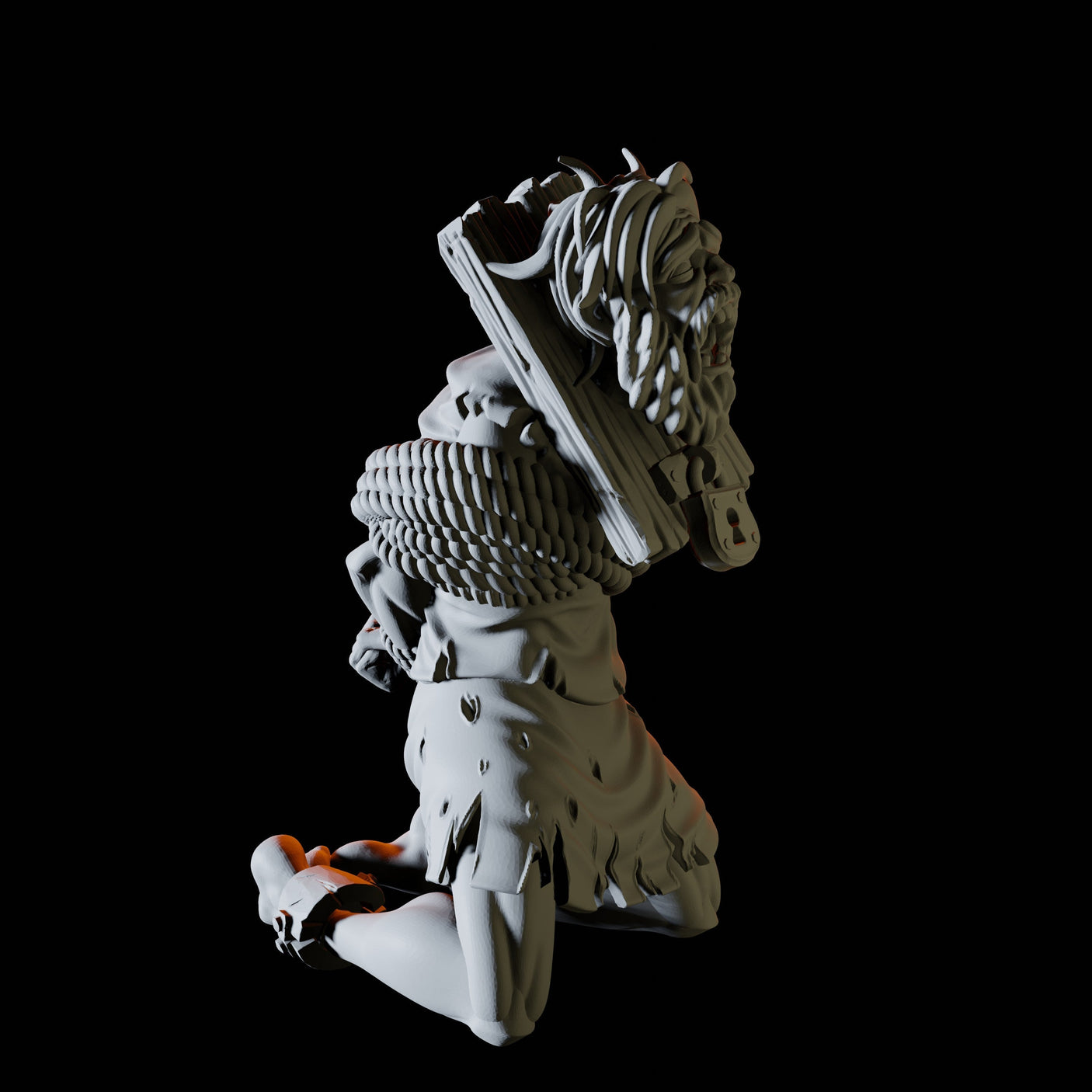 Three Prisoners Miniature for Dungeons and Dragons, Pathfinder or other TTRPGs
