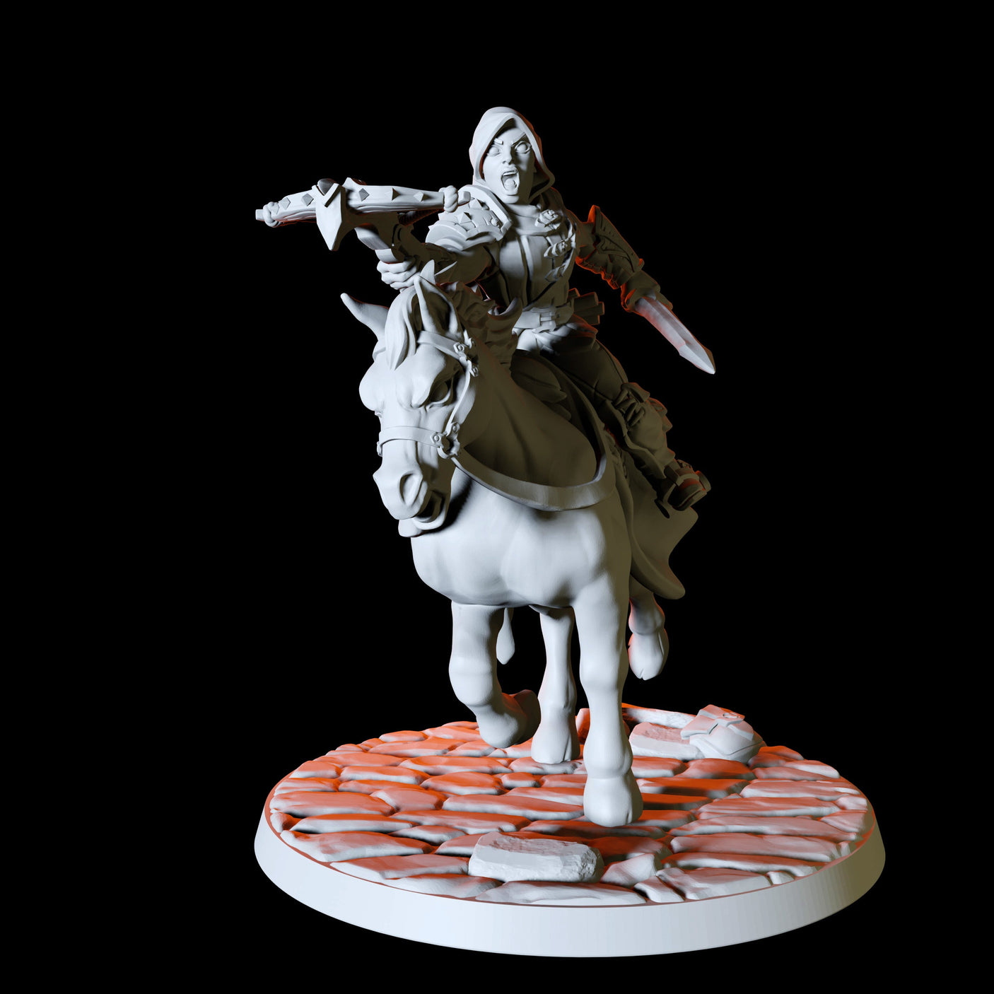 Three Rogues on Horseback Miniature for Dungeons and Dragons, Pathfinder or other TTRPGs