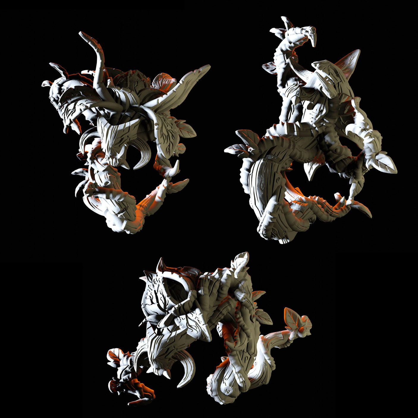 Three Vine Blights Miniature for Dungeons and Dragons, Pathfinder or other TTRPGs