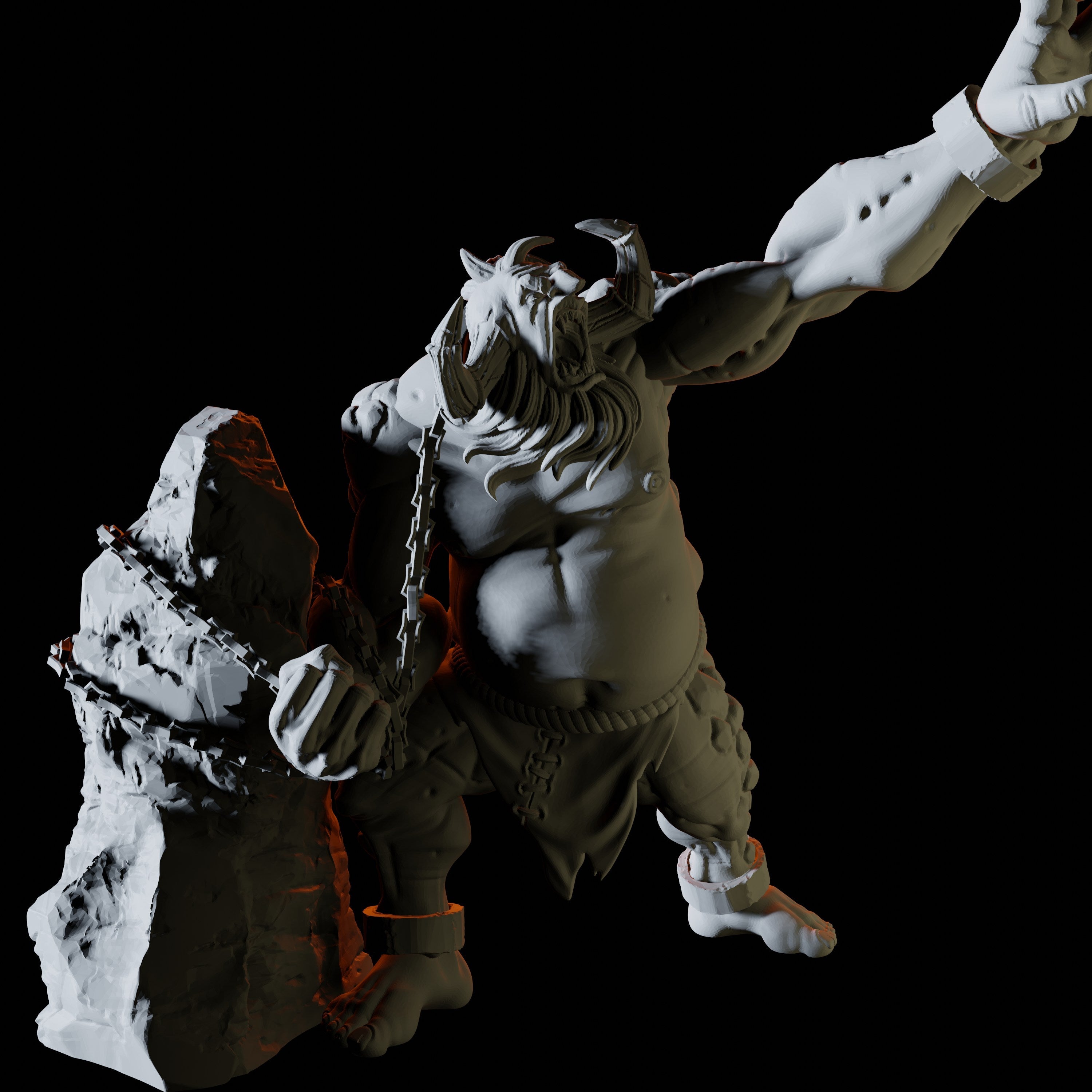 Two Chained Trolls Miniatures for Dungeons and Dragons - Myth Forged