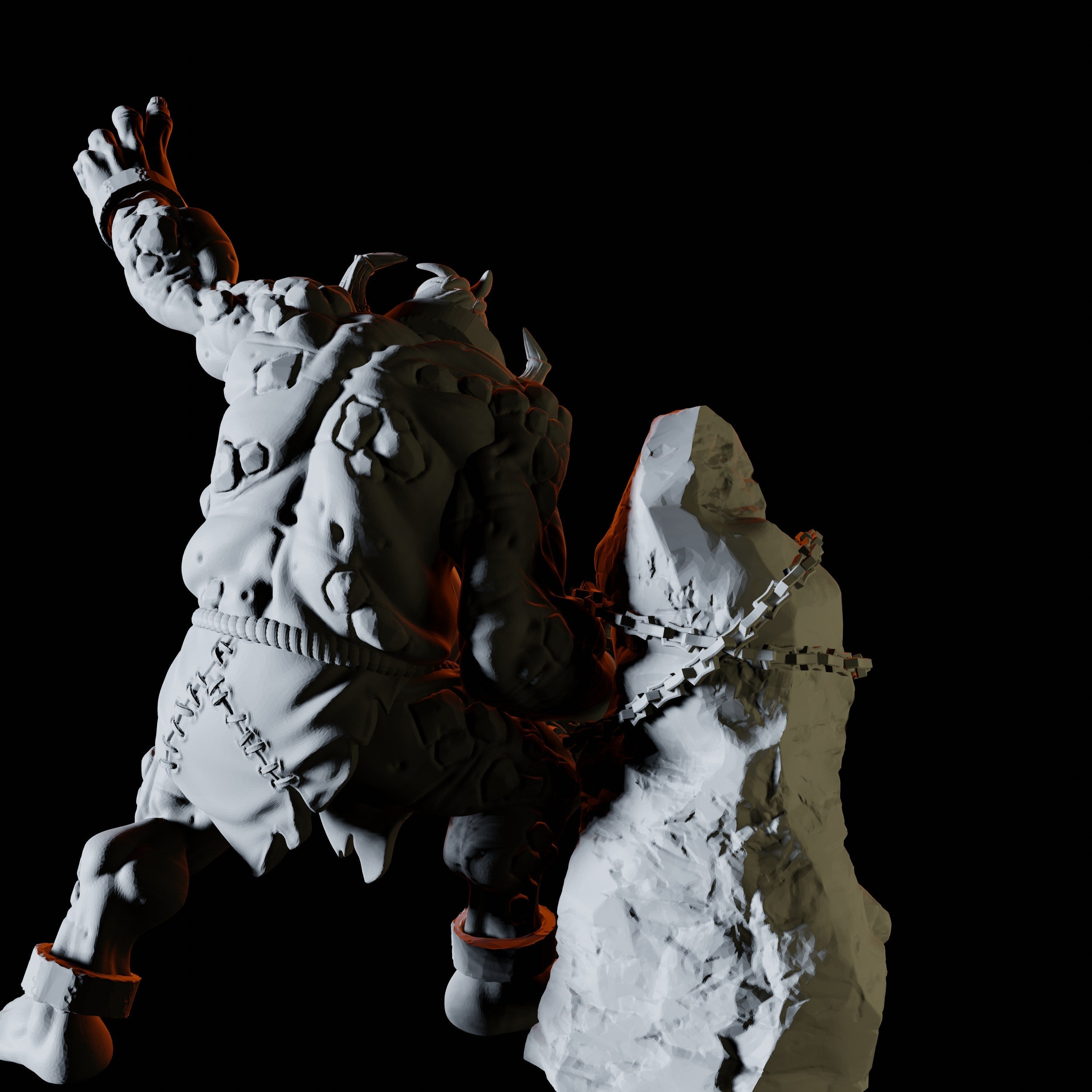 Two Chained Trolls Miniatures for Dungeons and Dragons - Myth Forged