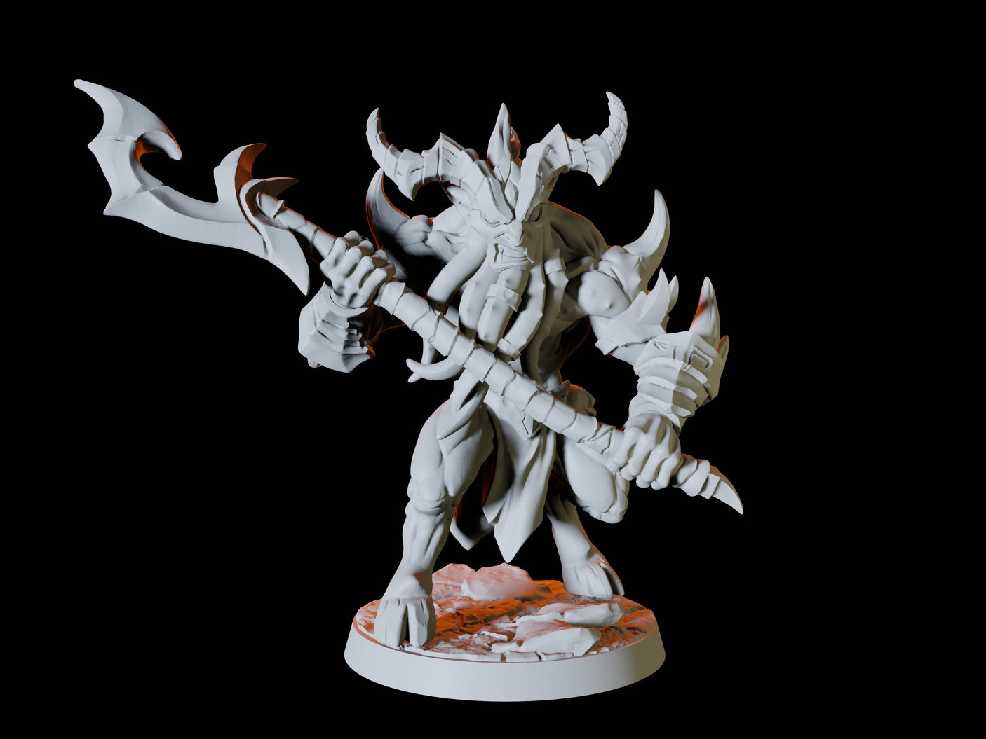Two Demonic Warriors Miniature for Dungeons and Dragons, Pathfinder or other TTRPGs