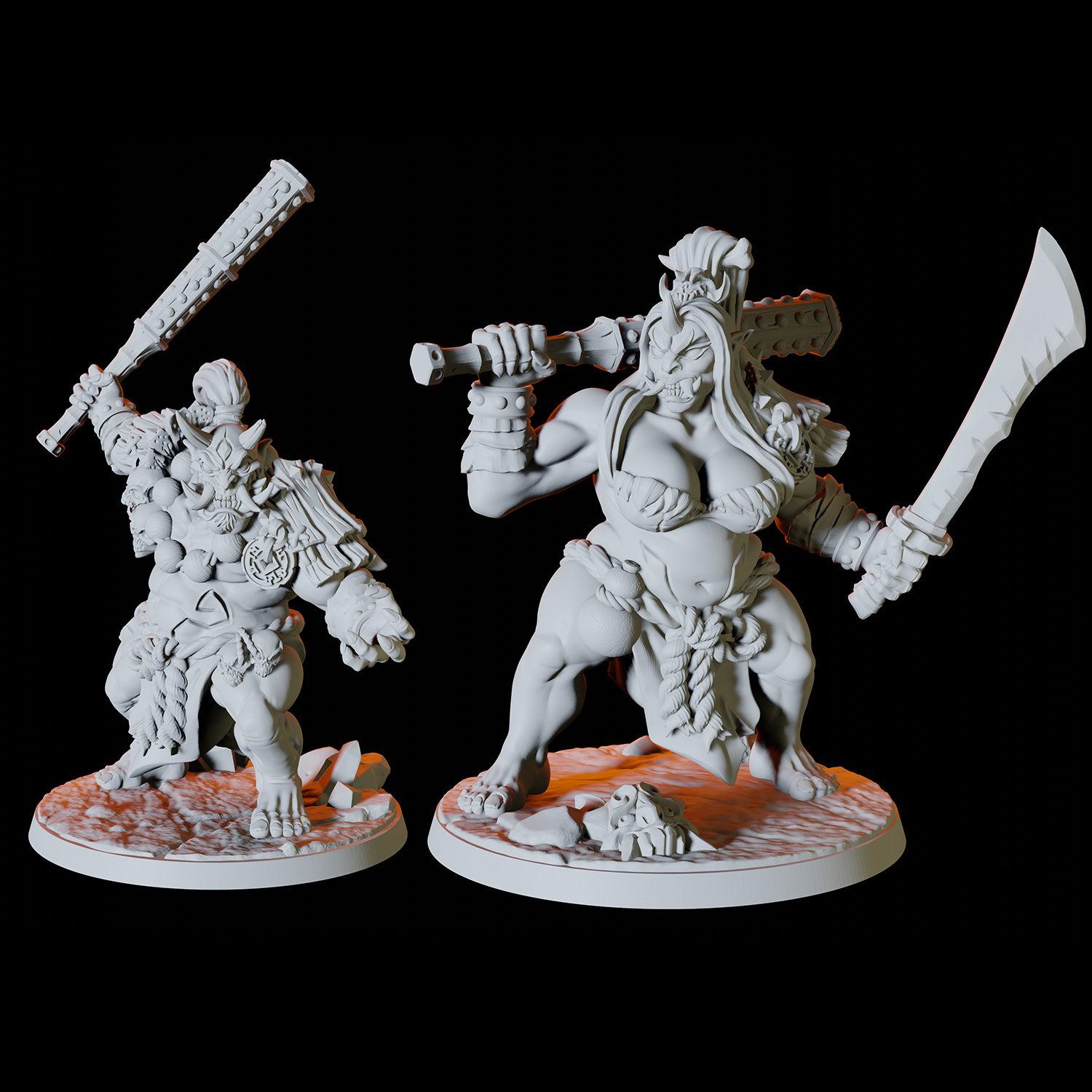 Two Japanese Inspired Ogre Miniatures for Dungeons and Dragons - Myth Forged