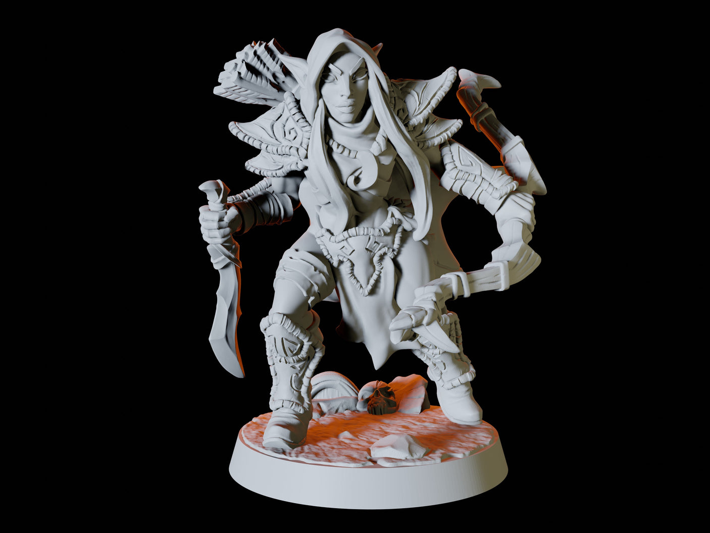 Two Wood Elf Rogues Miniature for Dungeons and Dragons, Pathfinder or other TTRPGs