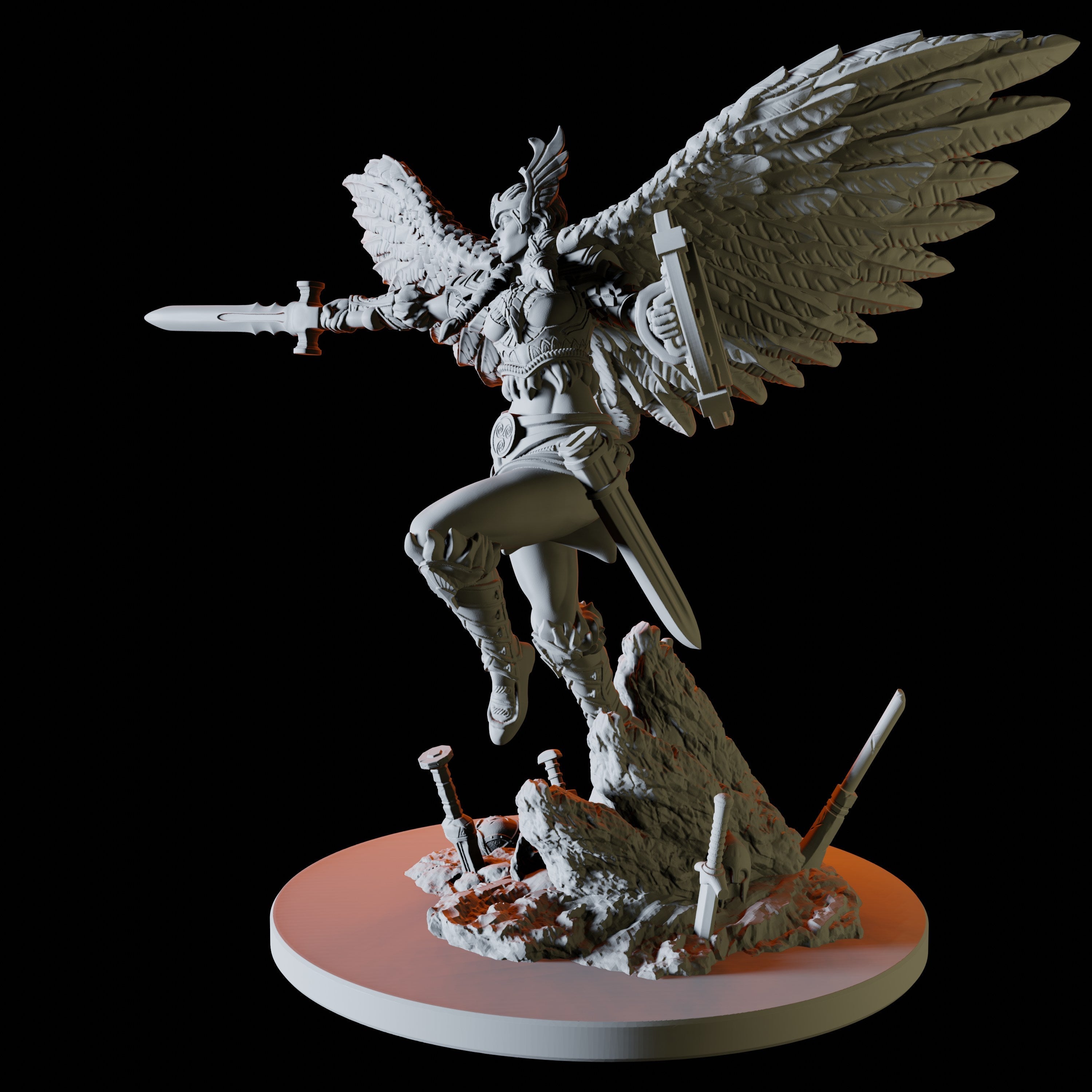 Valkyrie Miniature for Dungeons and Dragons - Myth Forged