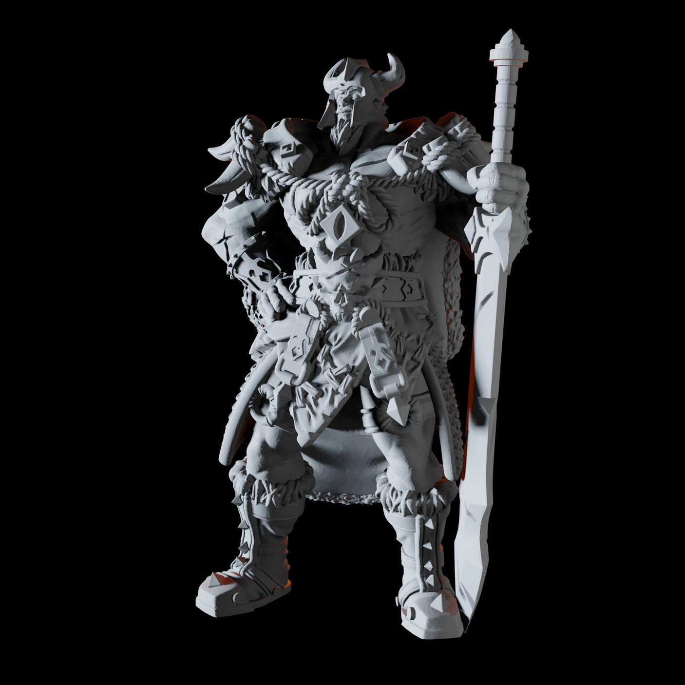 Veteran Fighter Miniature for Dungeons and Dragons, Pathfinder or other TTRPGs