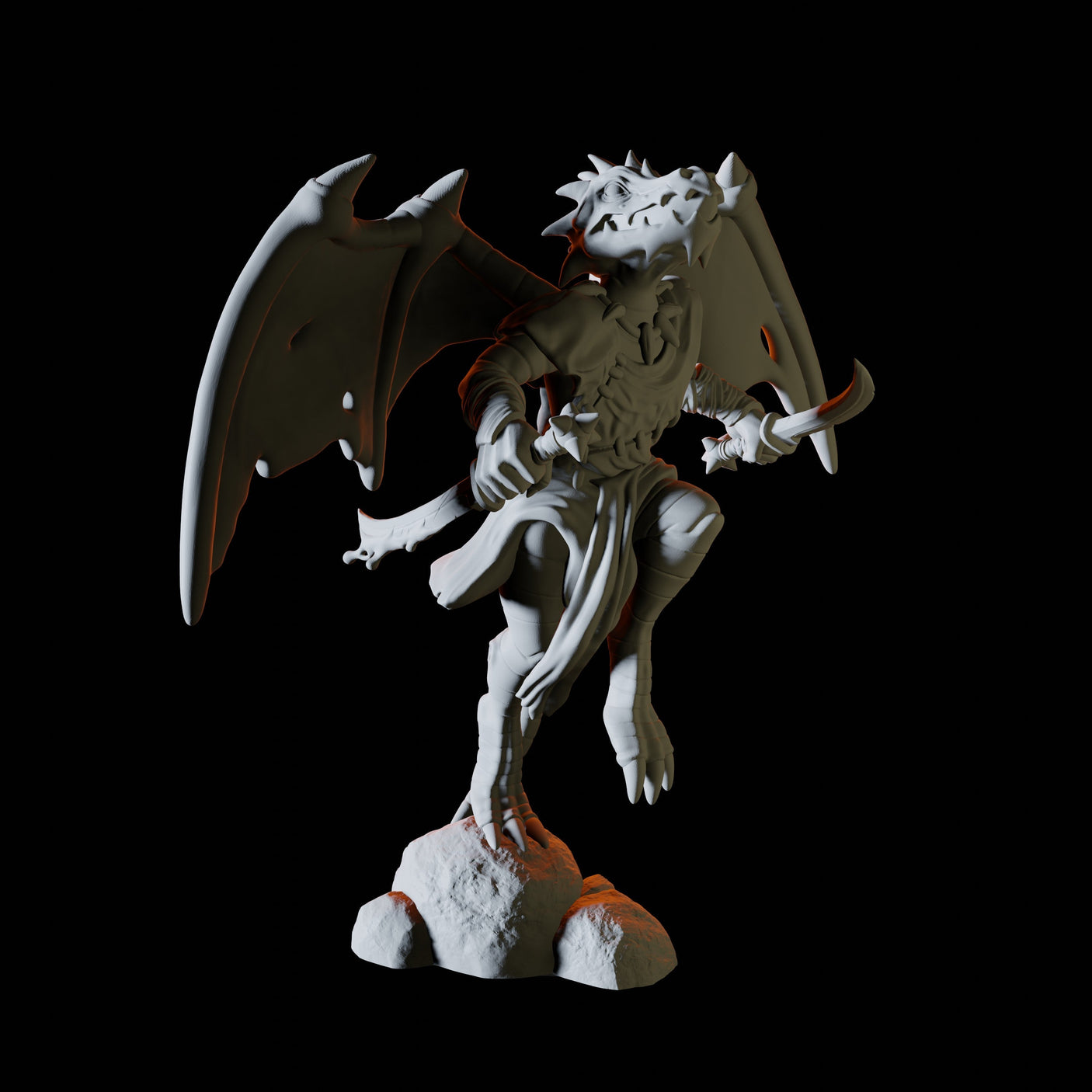 Winged Kobold Miniature for Dungeons and Dragons, Pathfinder or other TTRPGs
