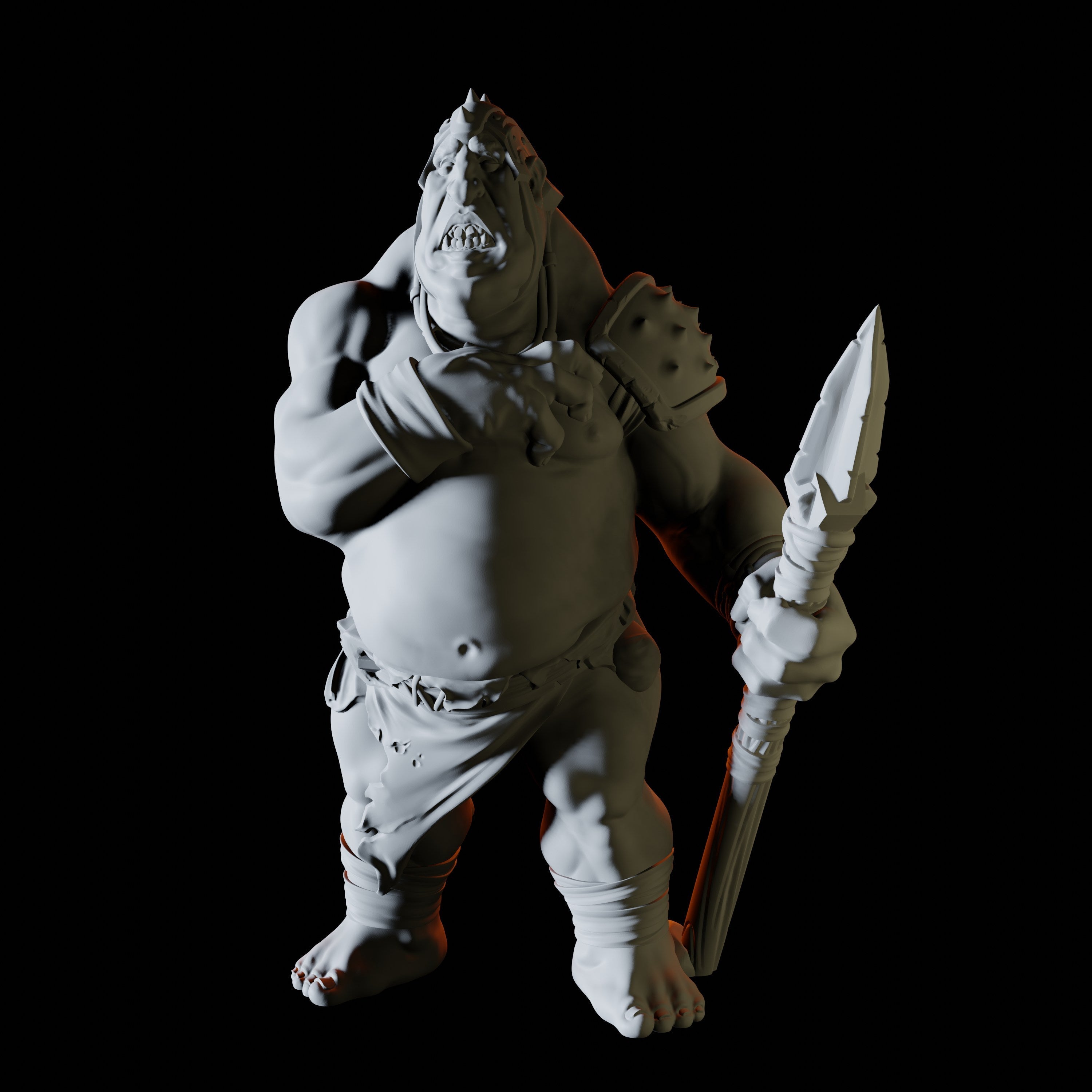 Worried Ogre Miniature for Dungeons and Dragons