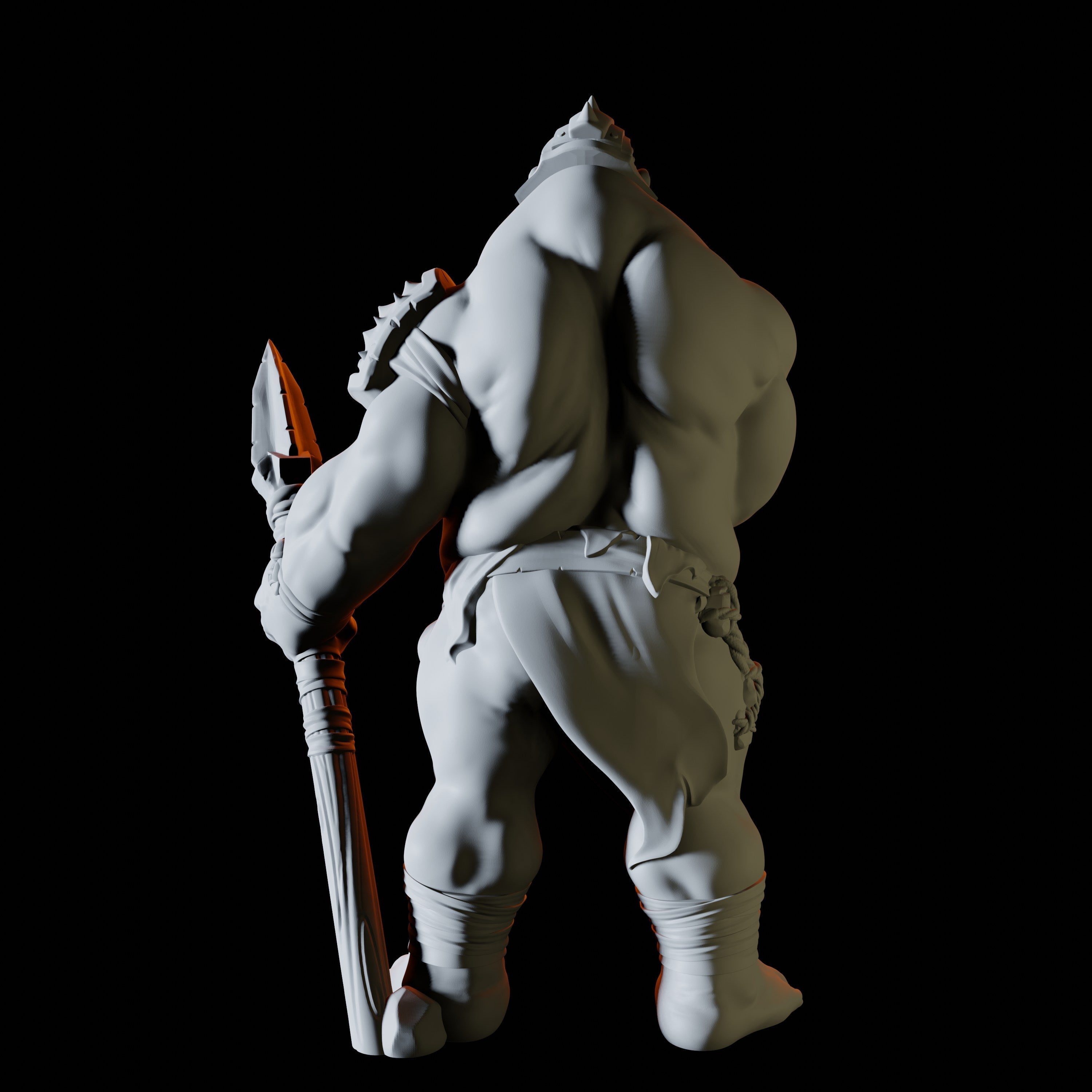 Worried Ogre Miniature for Dungeons and Dragons