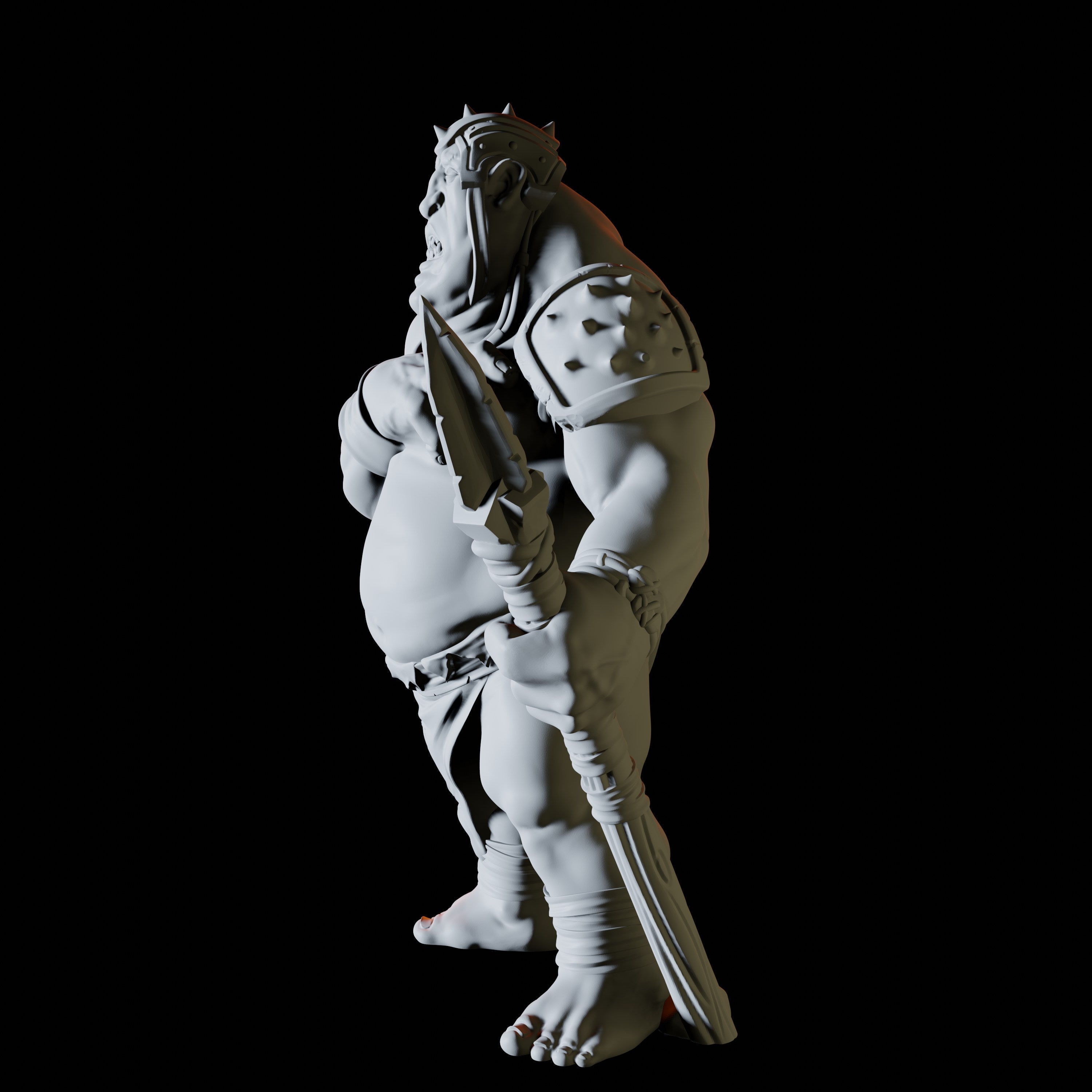 Worried Ogre Miniature for Dungeons and Dragons