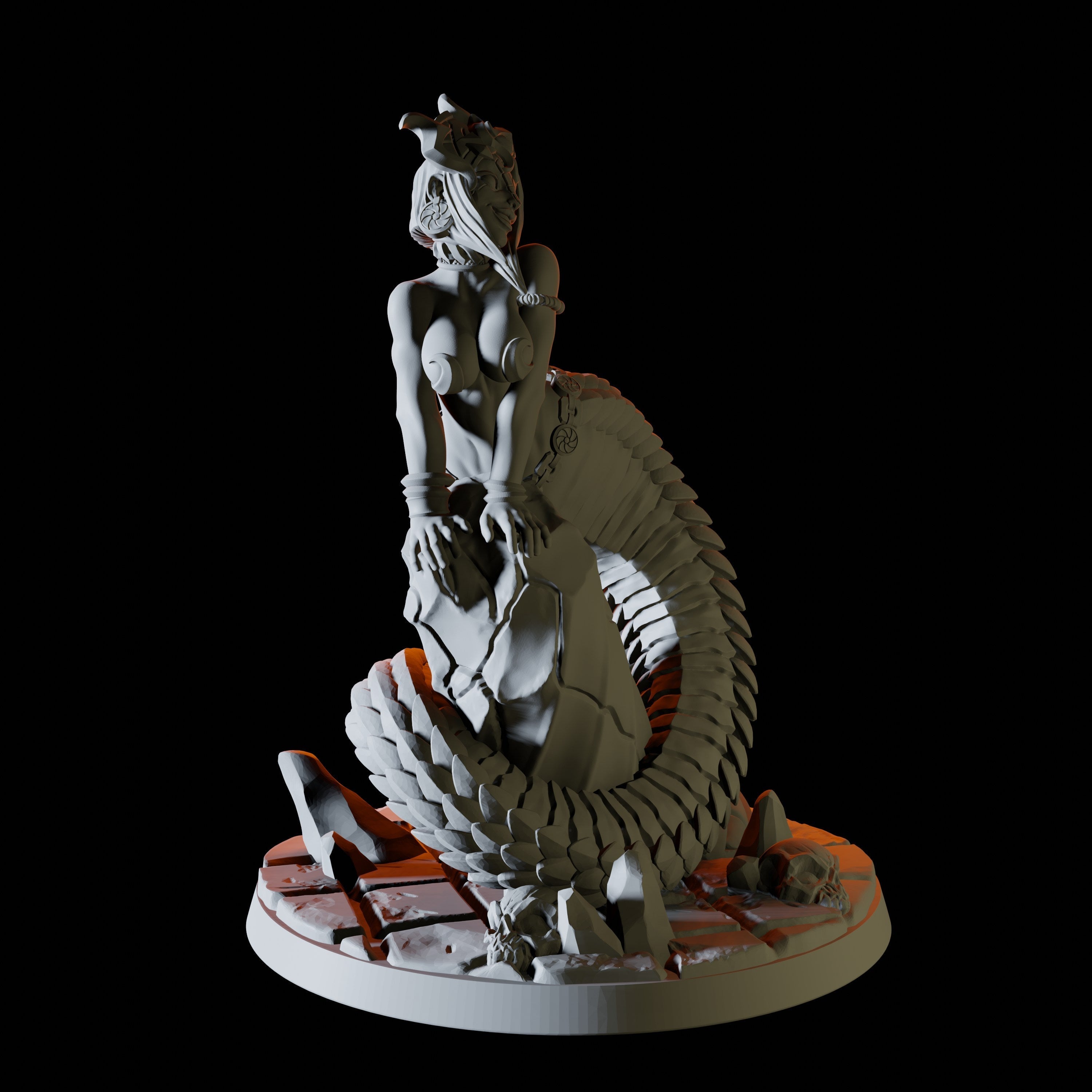 Yuan-ti Pin-up Miniature for Dungeons and Dragons - Myth Forged