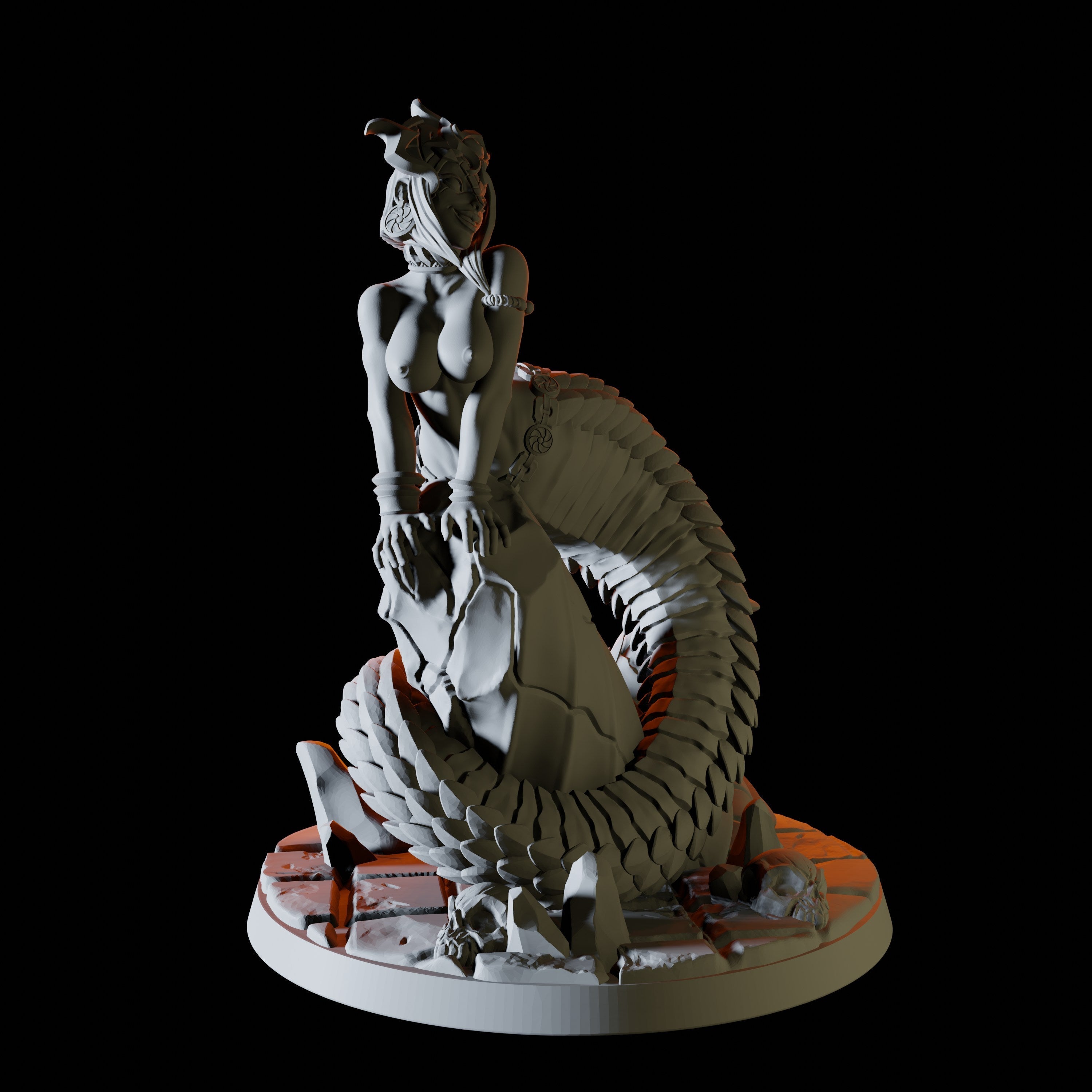 Yuan-ti Pin-up Miniature for Dungeons and Dragons - Myth Forged