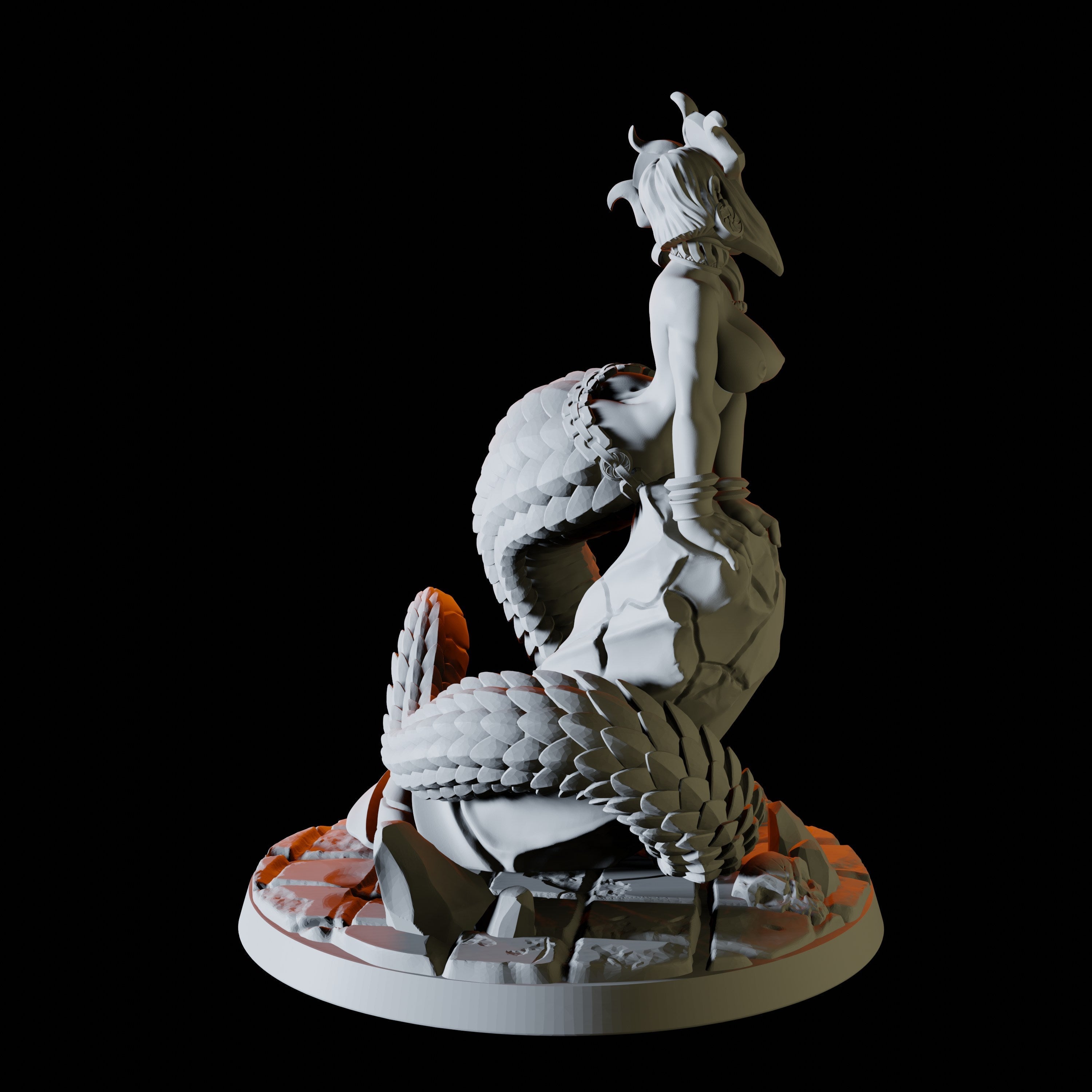 Yuan-ti Pin-up Miniature for Dungeons and Dragons - Myth Forged