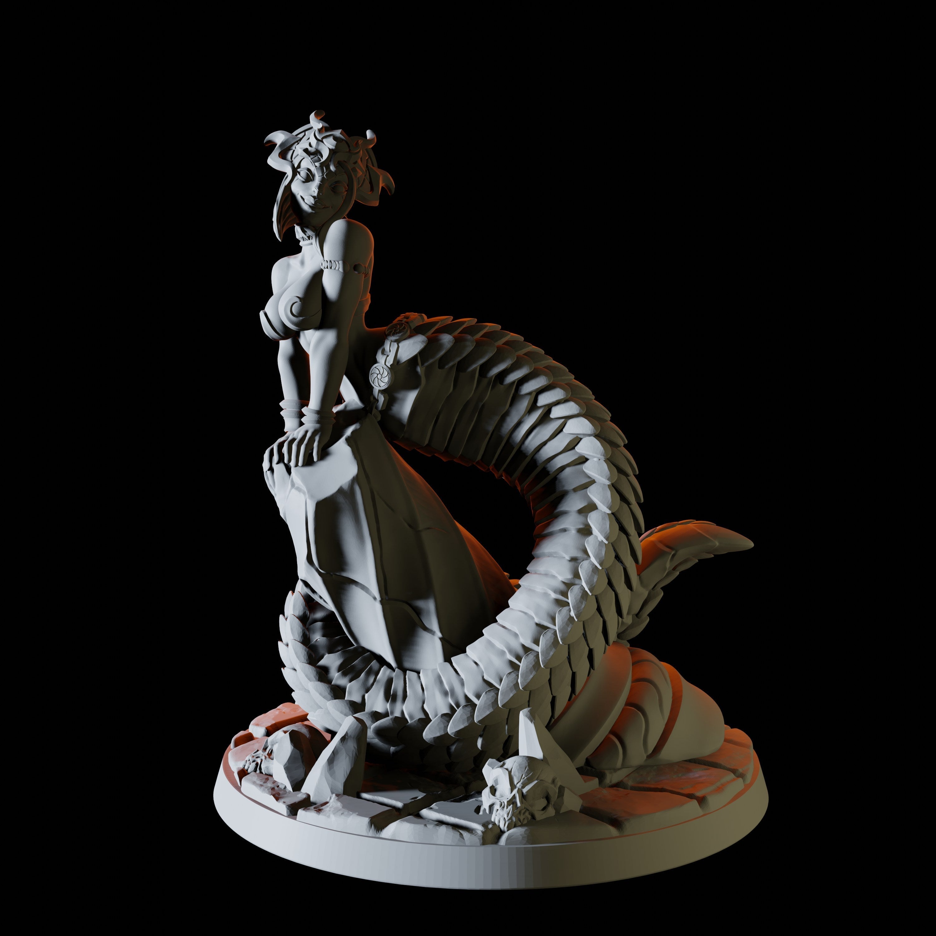 Yuan-ti Pin-up Miniature for Dungeons and Dragons - Myth Forged