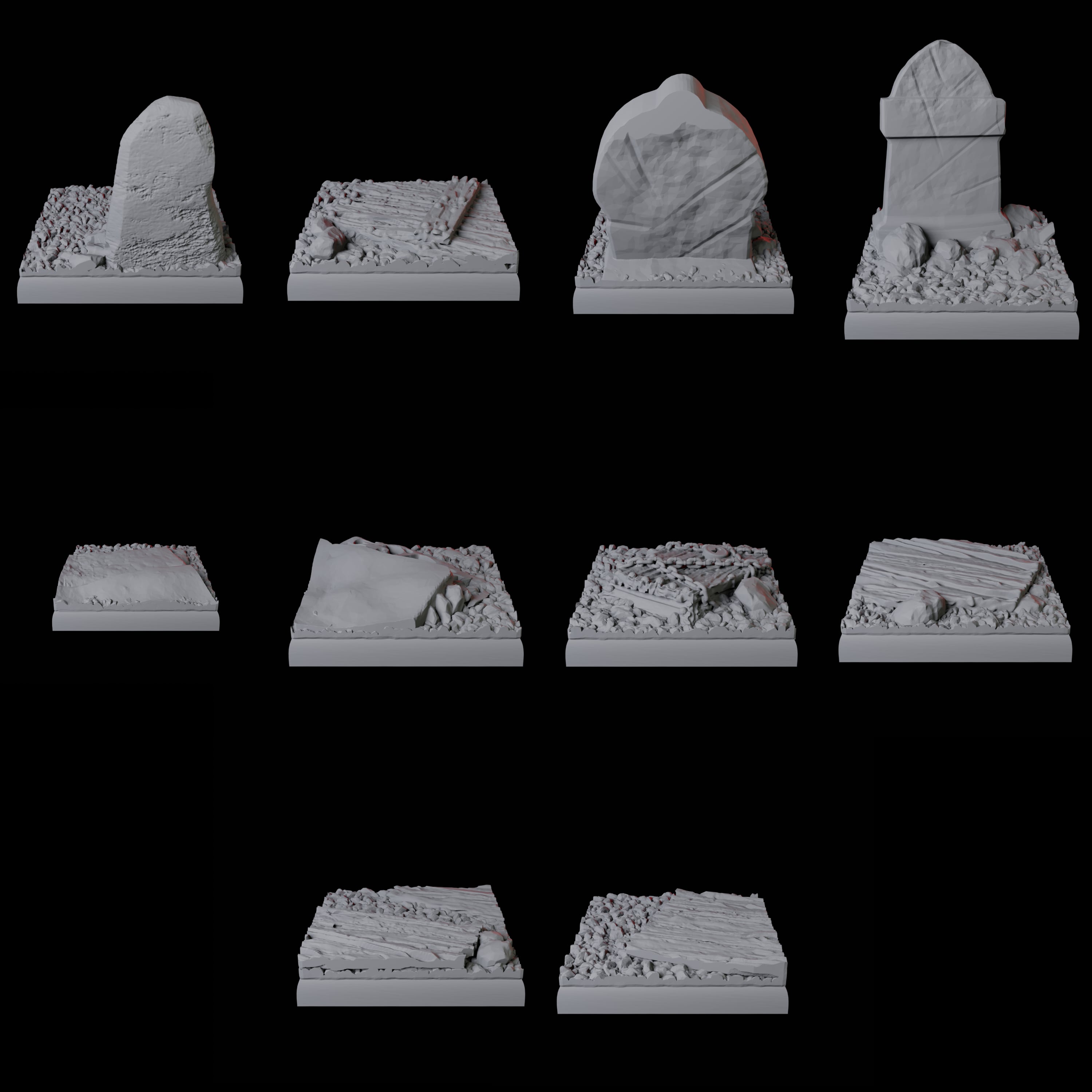 Ten 20mm Graveyard Square Bases for Dungeons and Dragons - Myth Forged