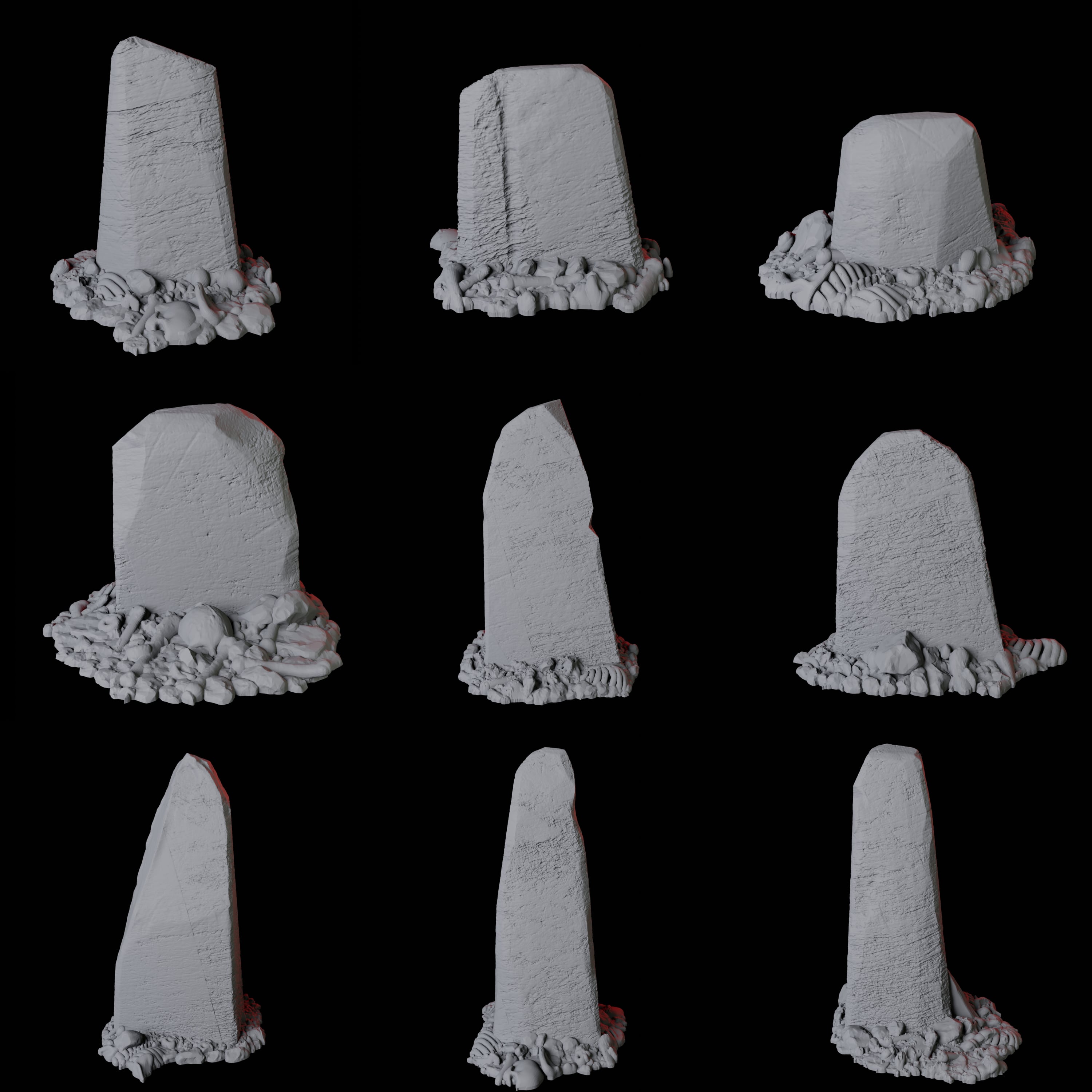 Nine Gravestones - Scatter Terrain Miniature for Dungeons and Dragons - Myth Forged