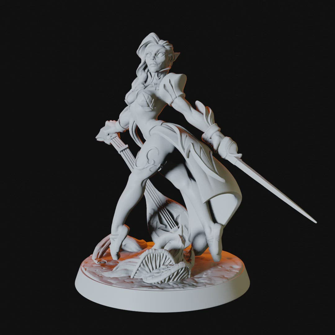 Elf Pinup Miniature for Dungeons and Dragons - Myth Forged