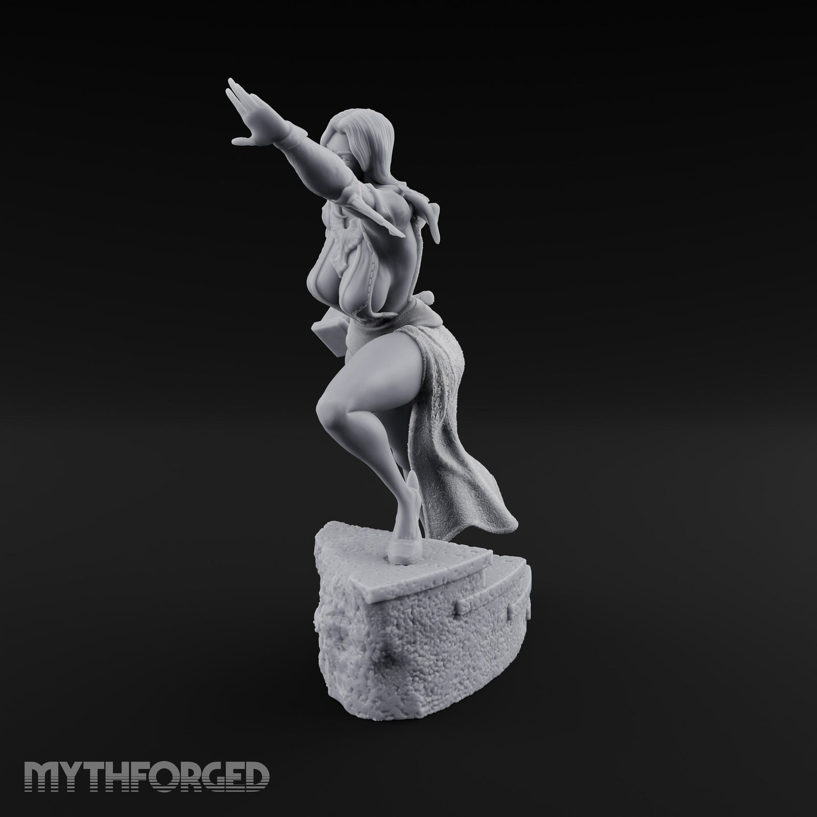 Arm Outstretched Knee Raised Human Sorceress
