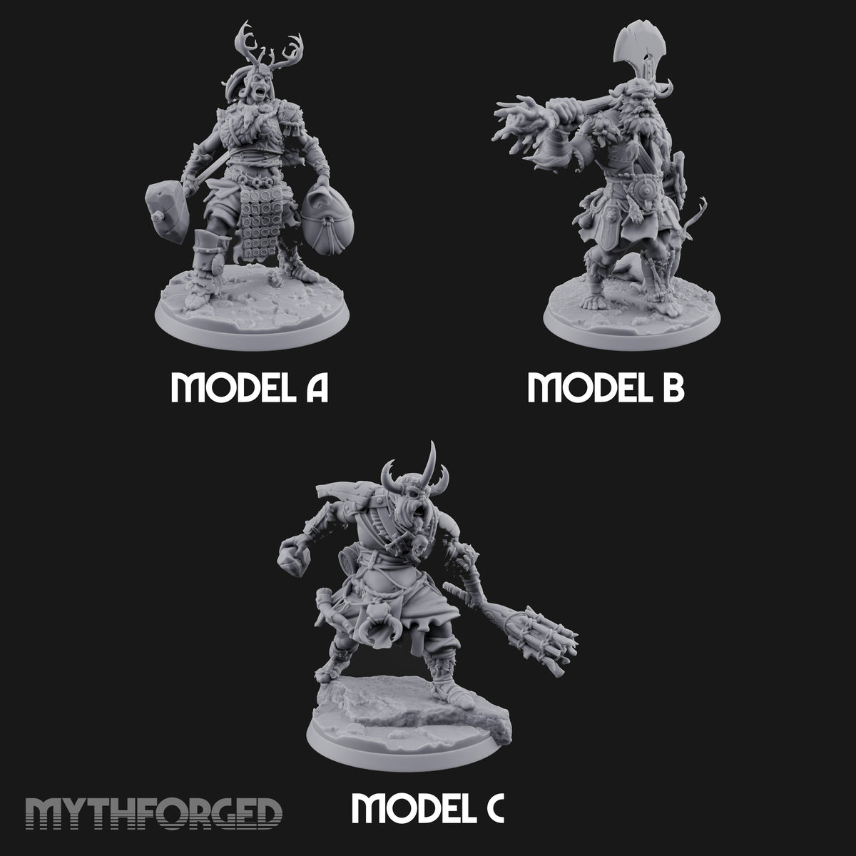 Hammer, Axe and Splintered Club Frost Giant Warriors — All