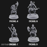 Mismatched Armoury, Matching Resolve Human Knights — All · Glaive + Bow + Sword & Warhammer + Sword & Round Shield