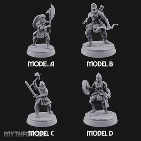 Mismatched Armoury, Matching Resolve Human Knights — All · Glaive + Bow + Sword & Warhammer + Sword & Round Shield