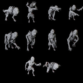 10 Ghouls Miniature for Dungeons and Dragons, Pathfinder or other TTRPGs