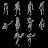 10 Zombies Miniature for Dungeons and Dragons, Pathfinder or other TTRPGs