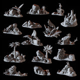 15 Piece Coastal Terrain Bundle Miniature for Dungeons and Dragons, Pathfinder or other TTRPGs