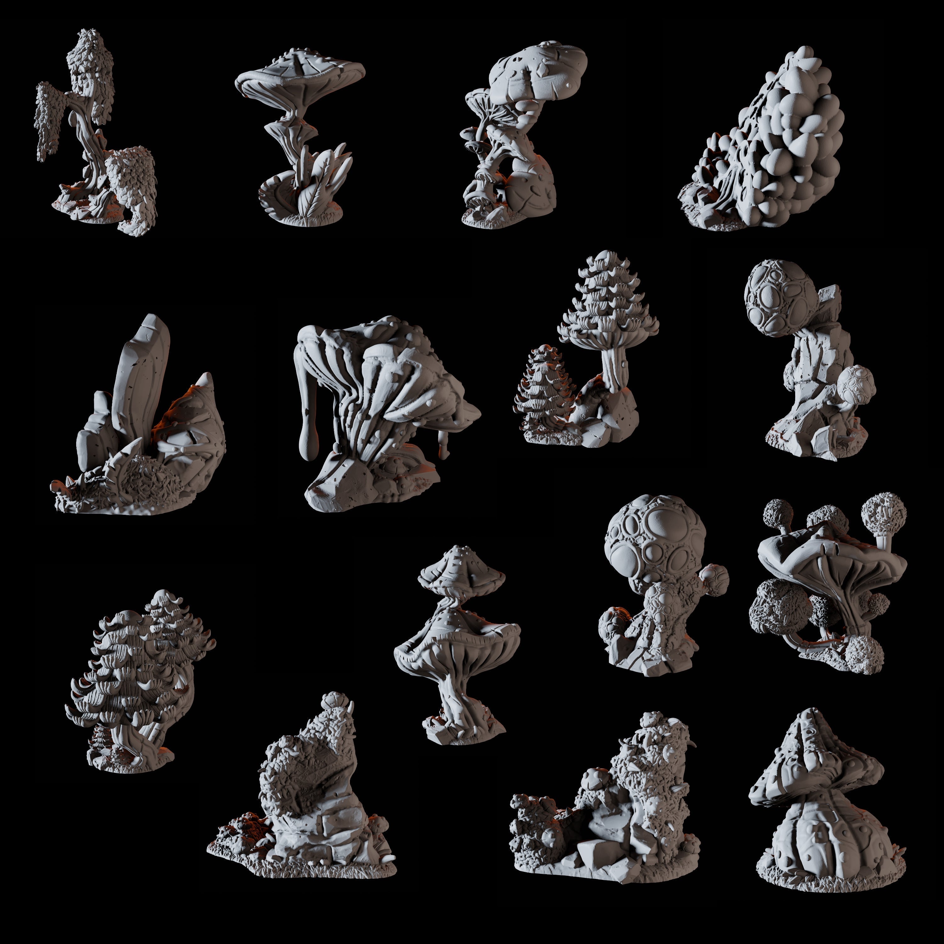 15 Underdark Scatter Terrain Pieces Miniature for Dungeons and Dragons, Pathfinder or other TTRPGs