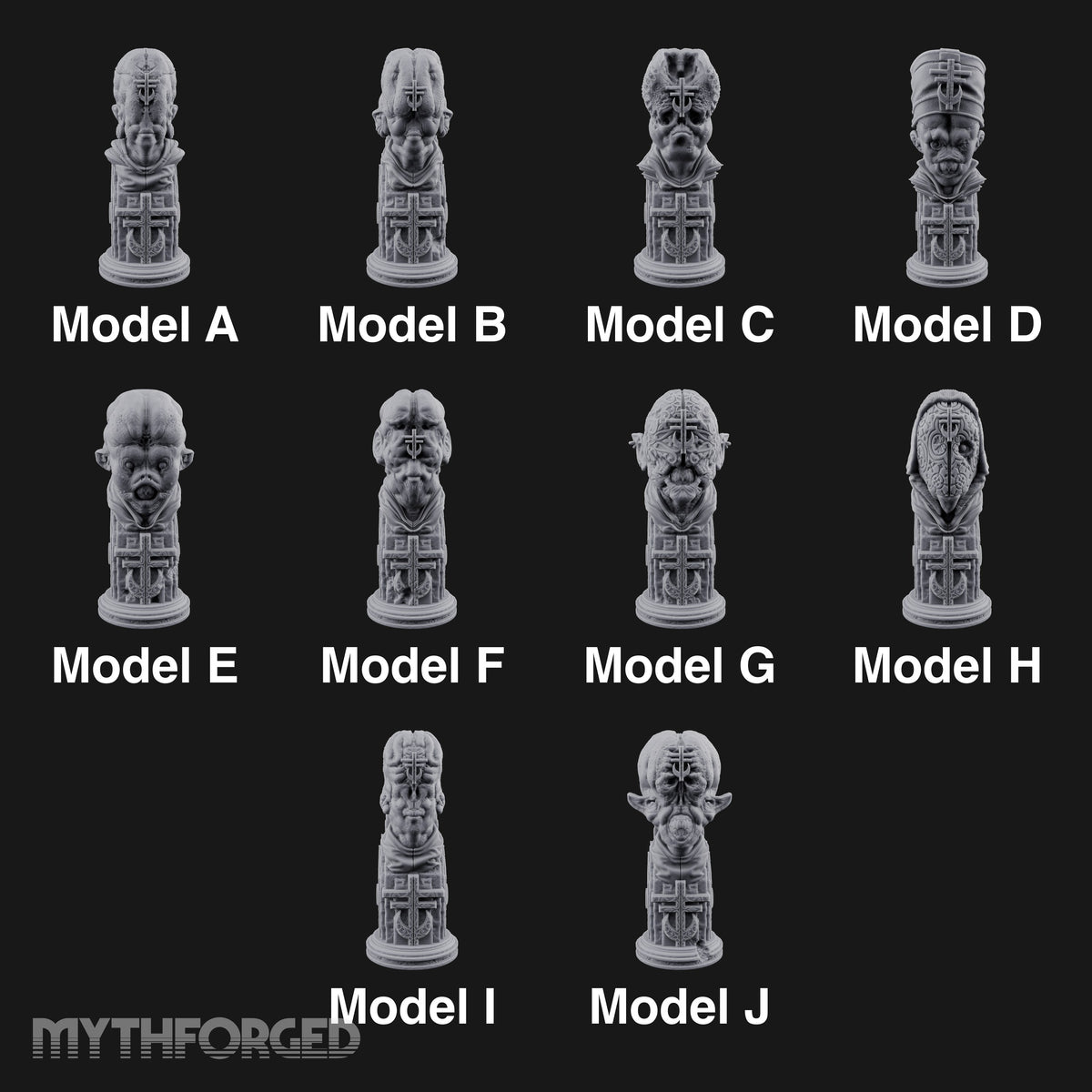 Every Face, One Creed Heretic Statues — All