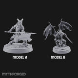 One Grounded, One Gliding Dragonborn Warriors — All