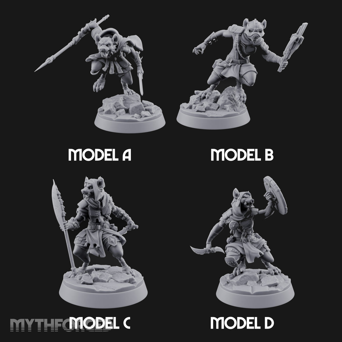 Hunting Pack Fans Out Gnoll Warriors — All · Spear & Sword + Crossbow + Glaive & Knife + Scimitar & Shield