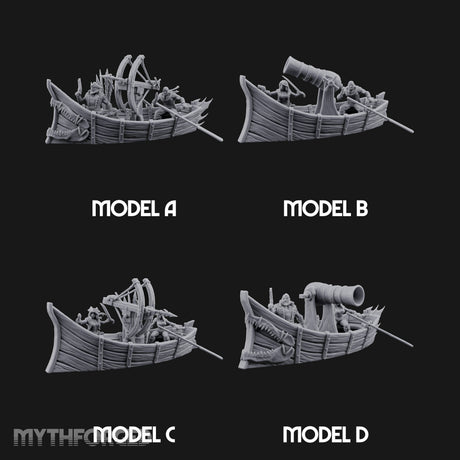 Broadside Ready Human Reaver Skiff Crews Miniature for Dungeons and Dragons, Pathfinder or other TTRPGs