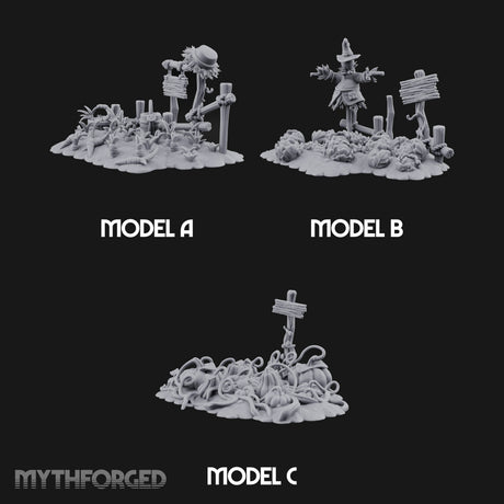 Scarecrow-Tended Vegetable Patches Miniature for Dungeons and Dragons, Pathfinder or other TTRPGs