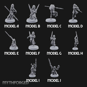 Acrobatically Poised to Strike Elf Bladesingers Miniature for Dungeons and Dragons, Pathfinder or other TTRPGs