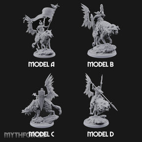 Steel, Feather and Fang Human Winged Hussars on Dire Wolves — All