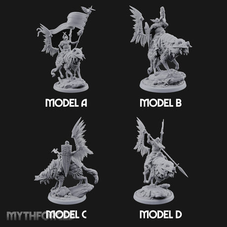 Steel, Feather and Fang Human Winged Hussars on Dire Wolves — All